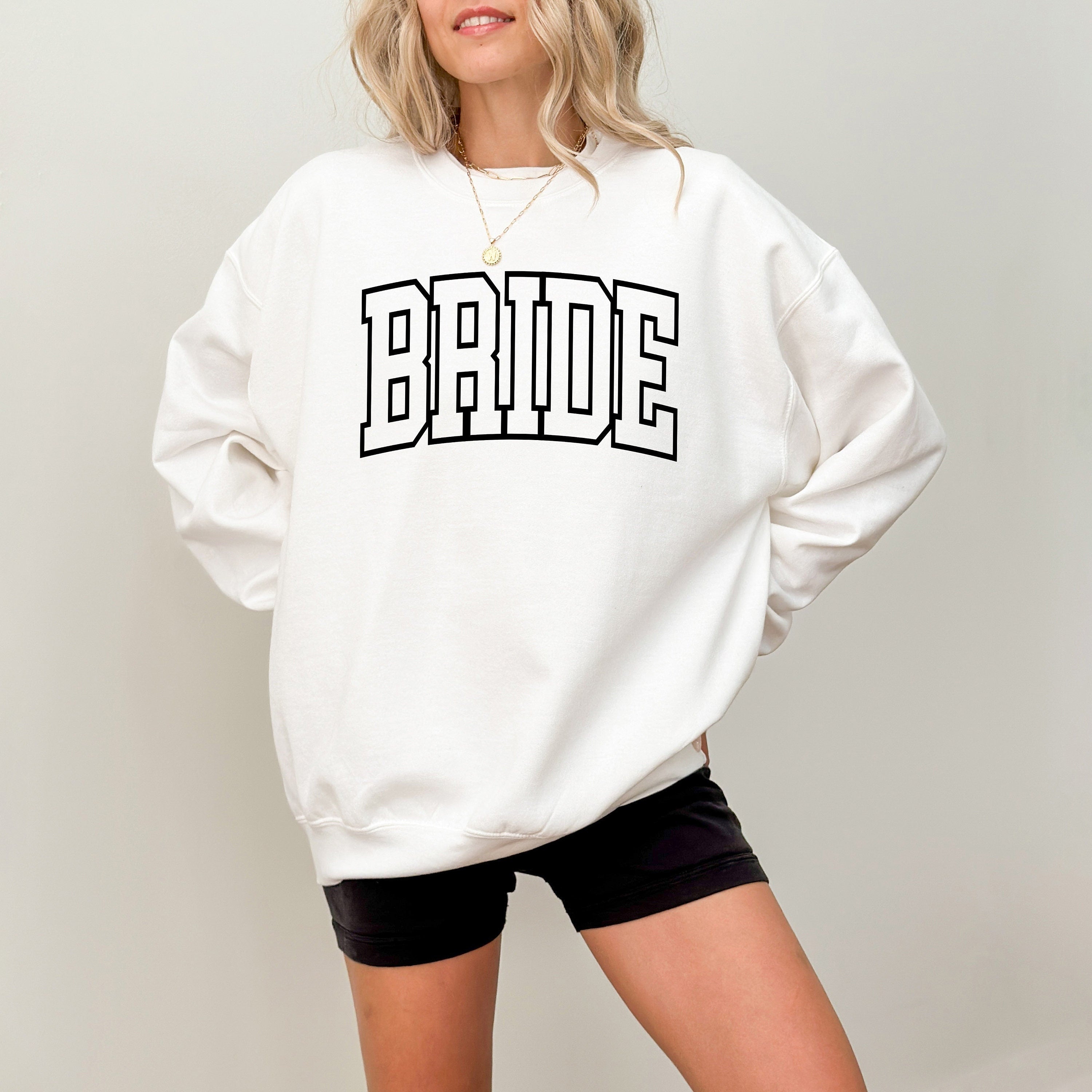 Varsity Bride crewneck Sweatshirt, Wedding Engagement Gift, Bride Gift, Bridal Shower Bachelorette Gift, Wife Shirt, Bride Sweatshirt