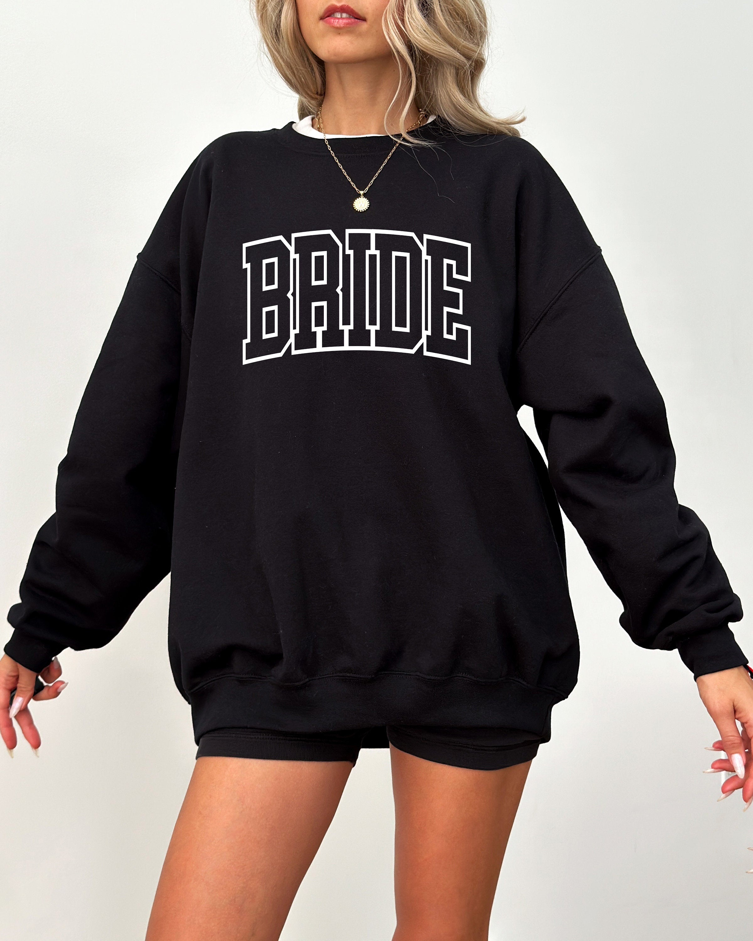 Retro Varsity Bride crewneck Sweatshirt, Wedding Engagement Gift, Bride Gift, Bridal Shower Bachelorette Gift, Wife Shirt, Bride Sweatshirt