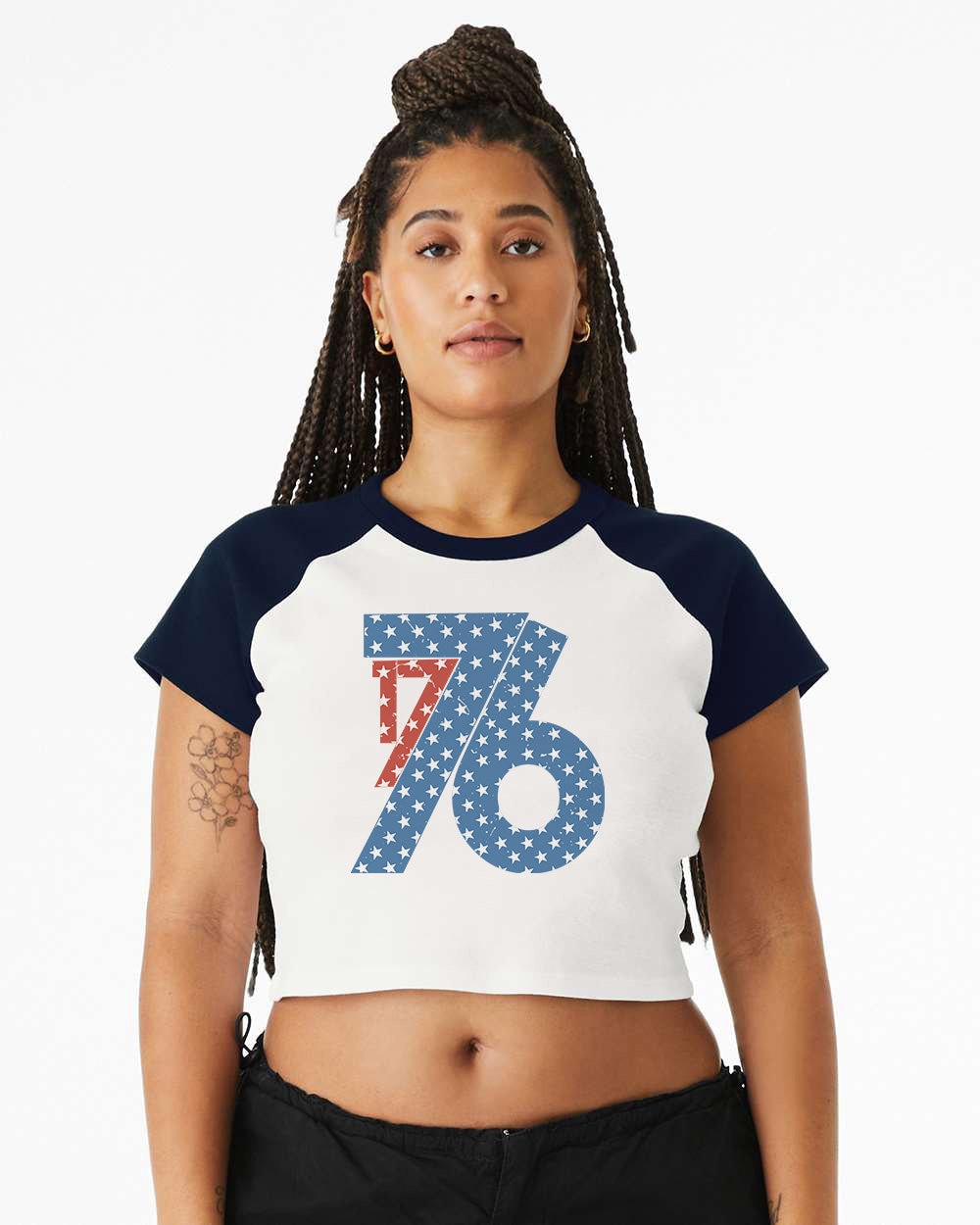 Baby Raglan Crop Top Tee Retro America Stars USA shirt,4th of July tee, Retro funny fourth shirt, Women 4th of July Tee, America 1776