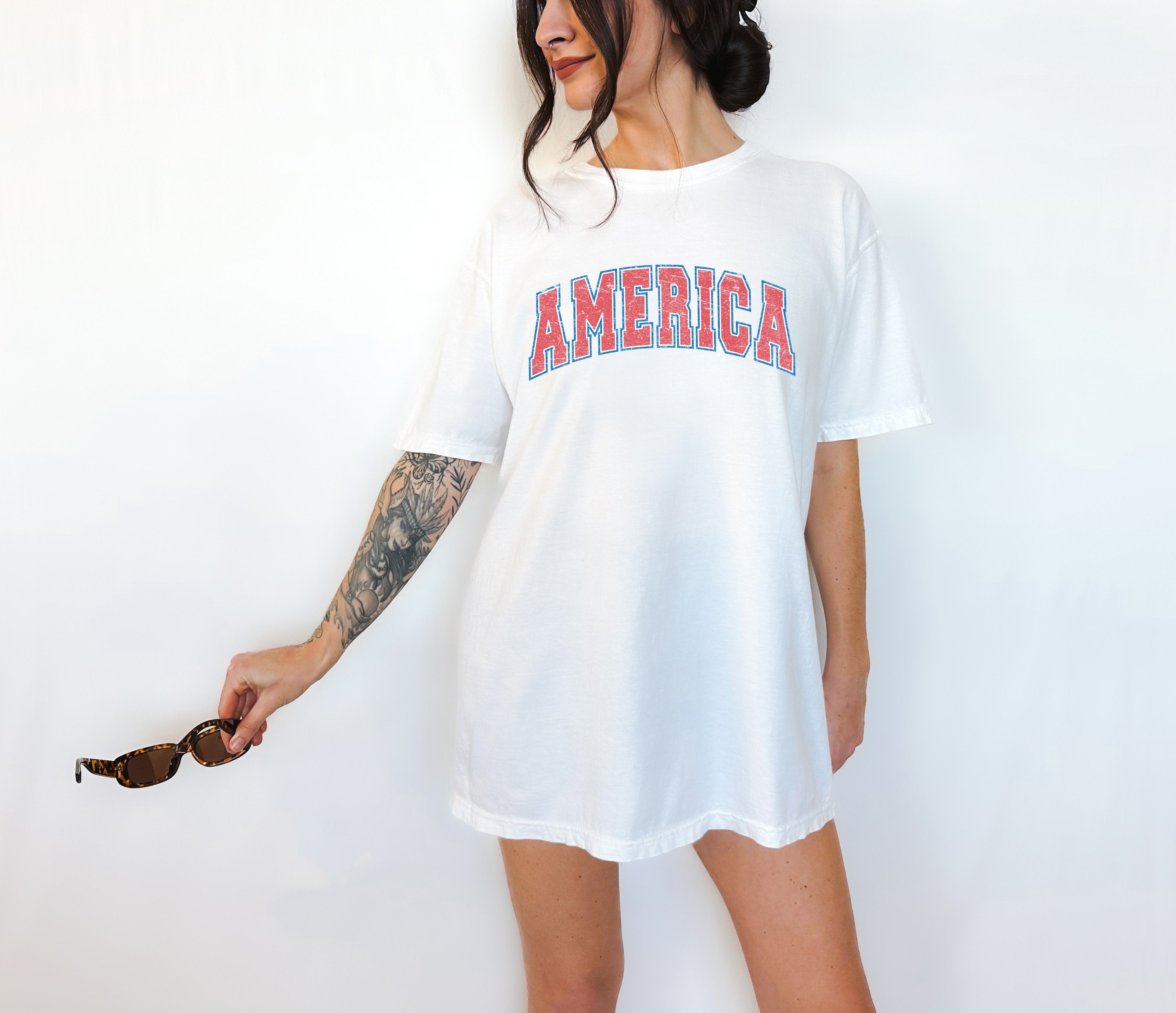 Retro Red America July 4th Comfort Colors shirt July 4th T Cute fourth shirt Womens 4th of July Tee America Patriotic Shirt Independence Day