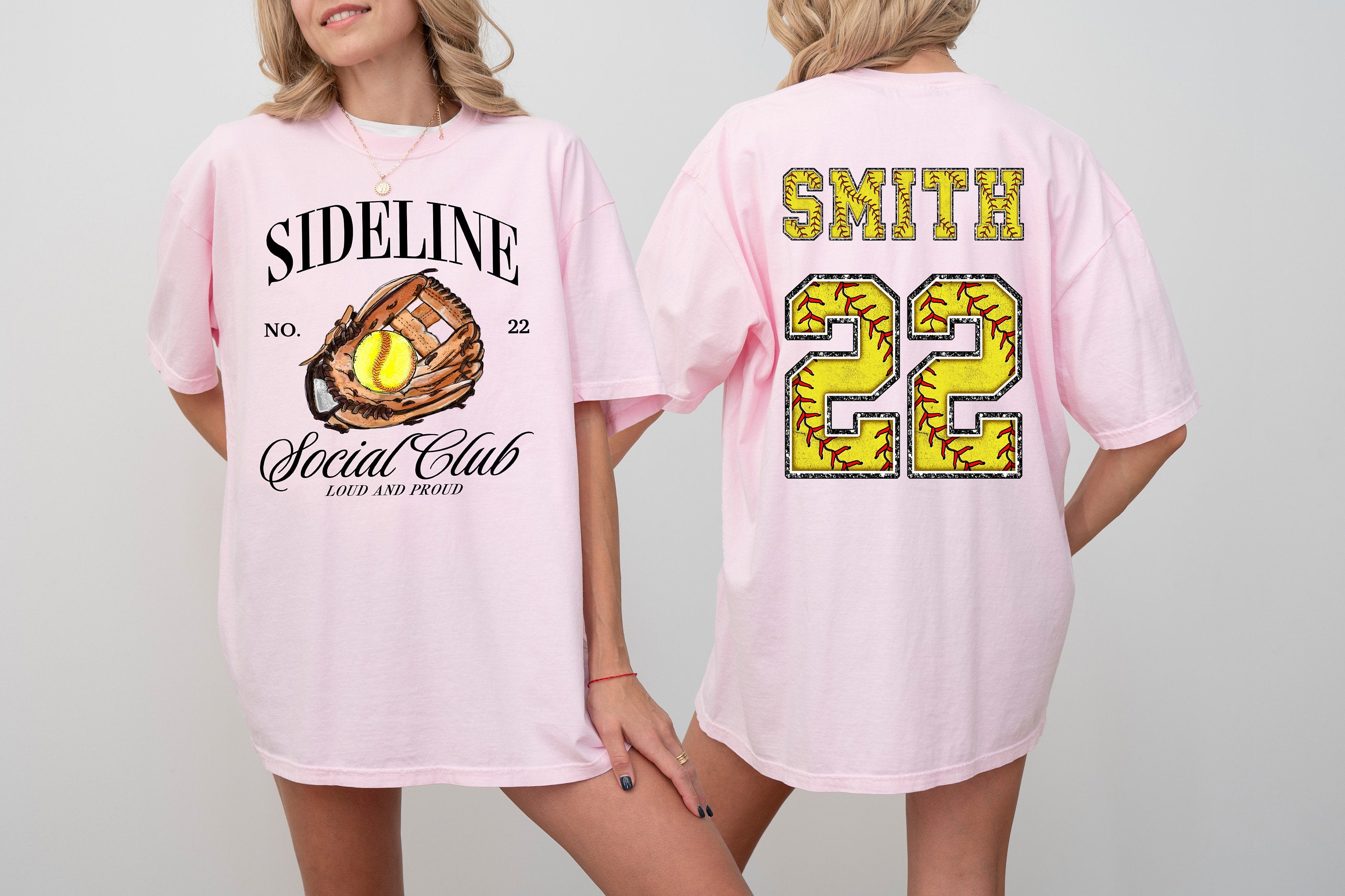 Custom Comfort Colors Tee, Two-sided Softball Tshirt With Custom Number And Name, Sports Shirt, Softball Mom Tee, Personalized Softball Gift