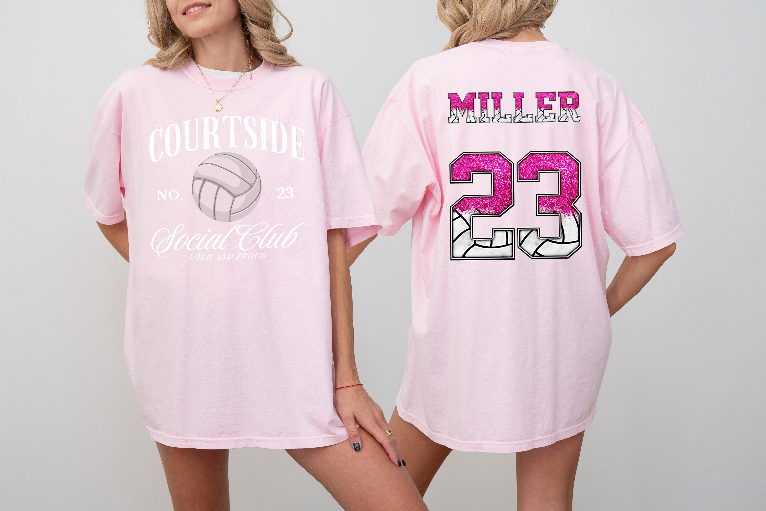 Custom Comfort Colors Tee, Courtside Social Club With Custom Number And Name, Sports Shirt, Vollyball Mom Tee, Personalized Valleyball