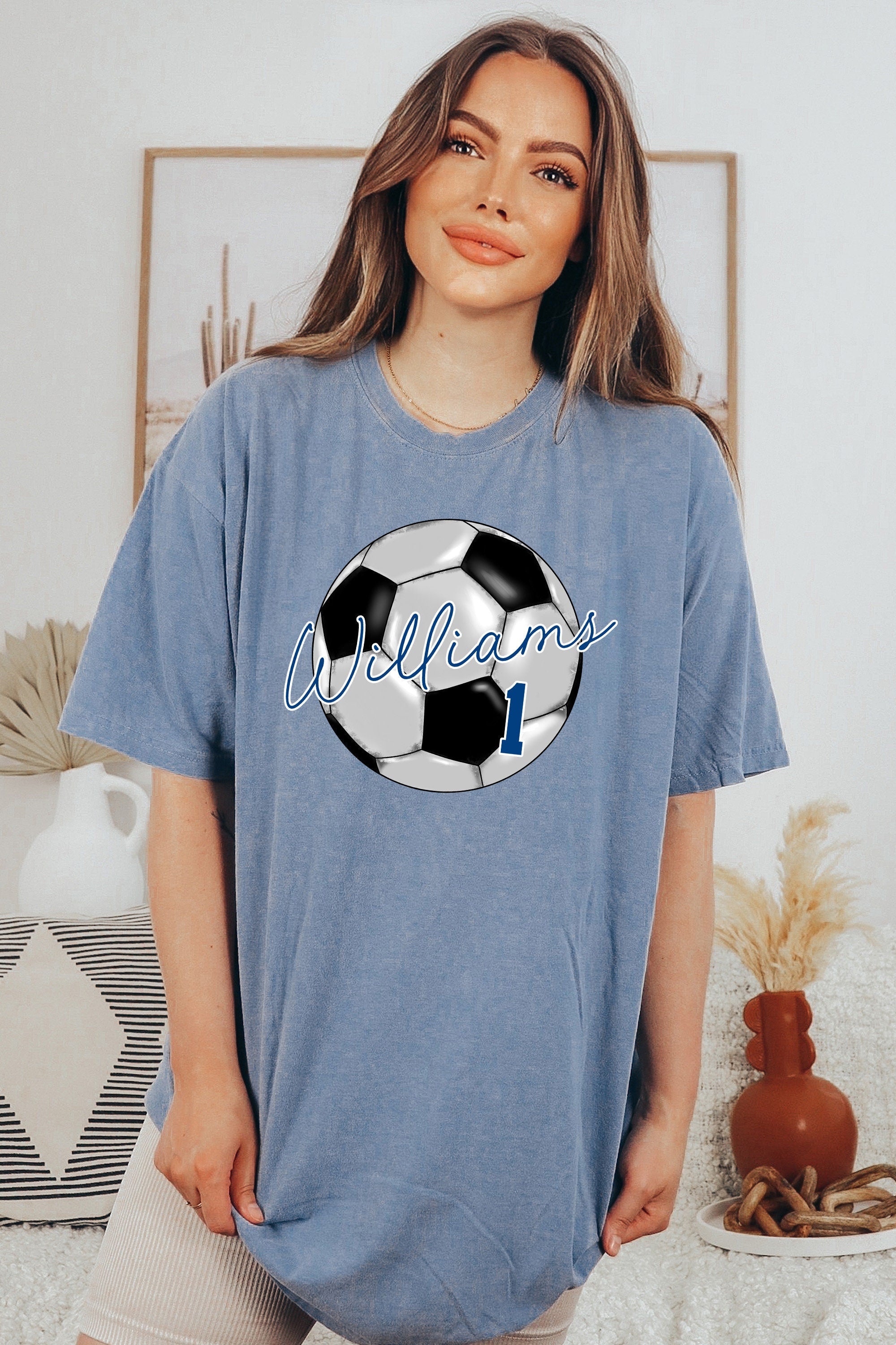 Soccer Team Name Custom Sports Comfort Colors Tee, Soccer Tshirt Custom Number Name Soccer Mom Tee Personalized Soccer Shirt, Custom Soccer