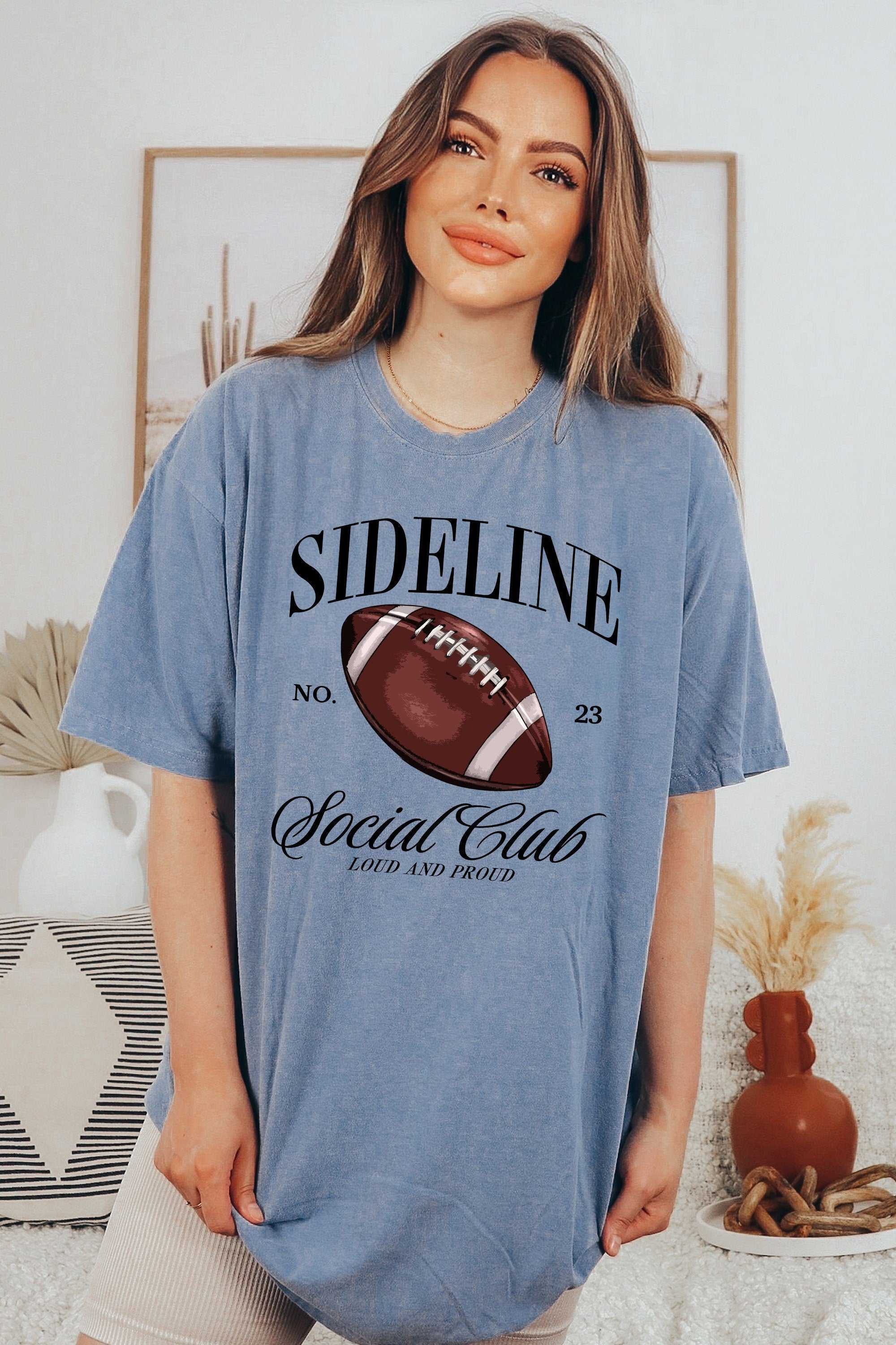 Sideline Social Club Comfort Colors Tee, Sports Shirt, Football Mom Tee, Parents of Football Players, Football T-shirt, Social Club