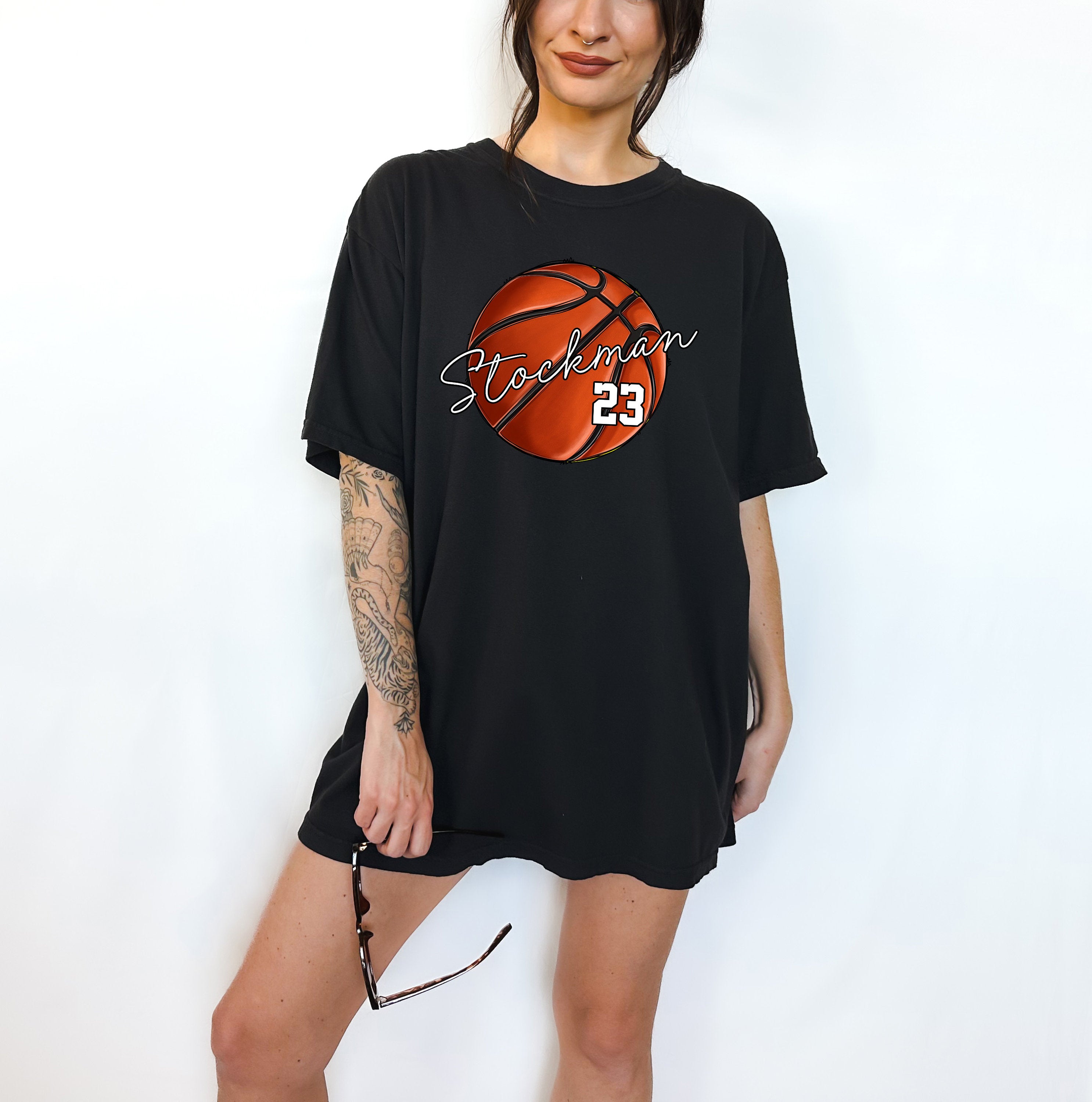 Custom Basketball Comfort Colors Tee Basketball Tshirt Custom Name and Number Bball Tee Basketball Mom Tshirt Personalized Basketball Shirt