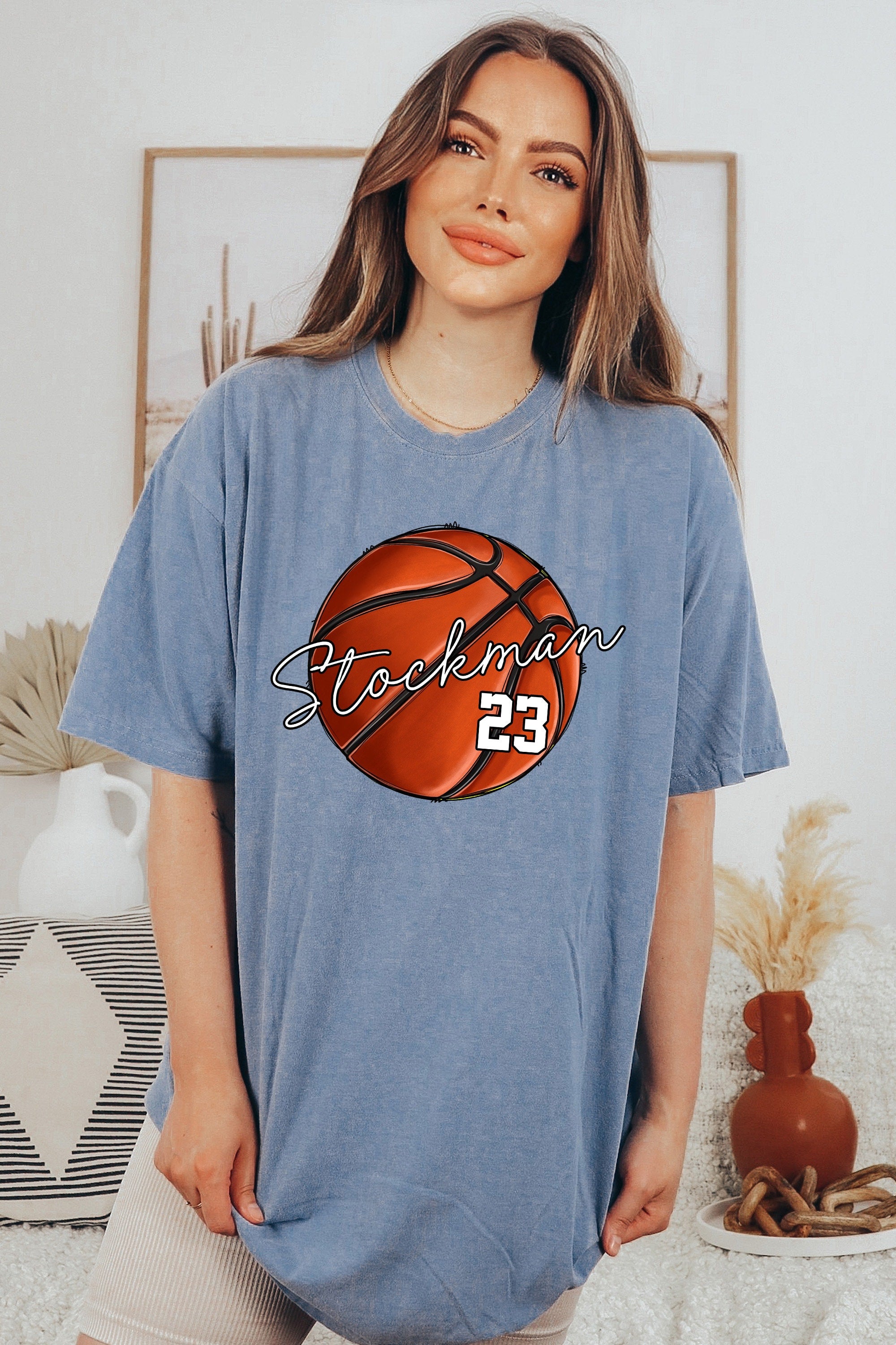 Custom Basketball Comfort Colors Tee Basketball Tshirt Custom Name and Number Bball Tee Basketball Mom Tshirt Personalized Basketball Shirt