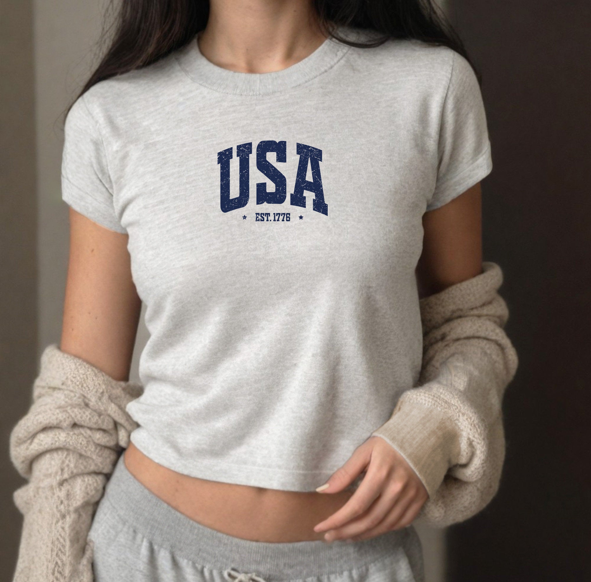 USA 4th of July Baby Tee, Forth of July Design, Cute July 4th Baby Tee, Gildan 5000B T Shirt, Independence Day Cropped Shirt