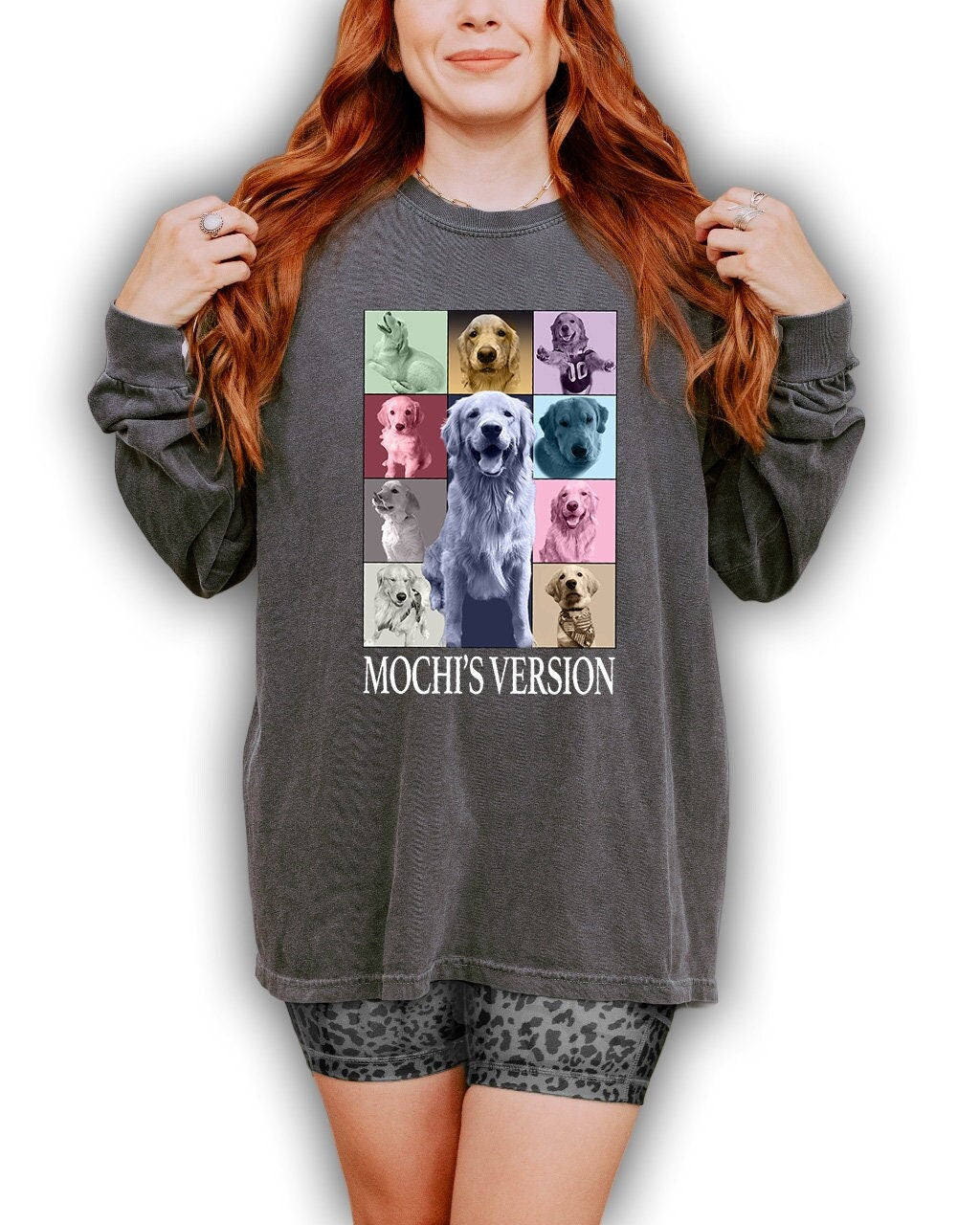 Custom Era Comfort Colors Dog Shirt, Retro Collage Shirt Pet Long Sleeve Shirt, Vintage 90's Custom Shirt Women's Custom, Men's Custom Tee