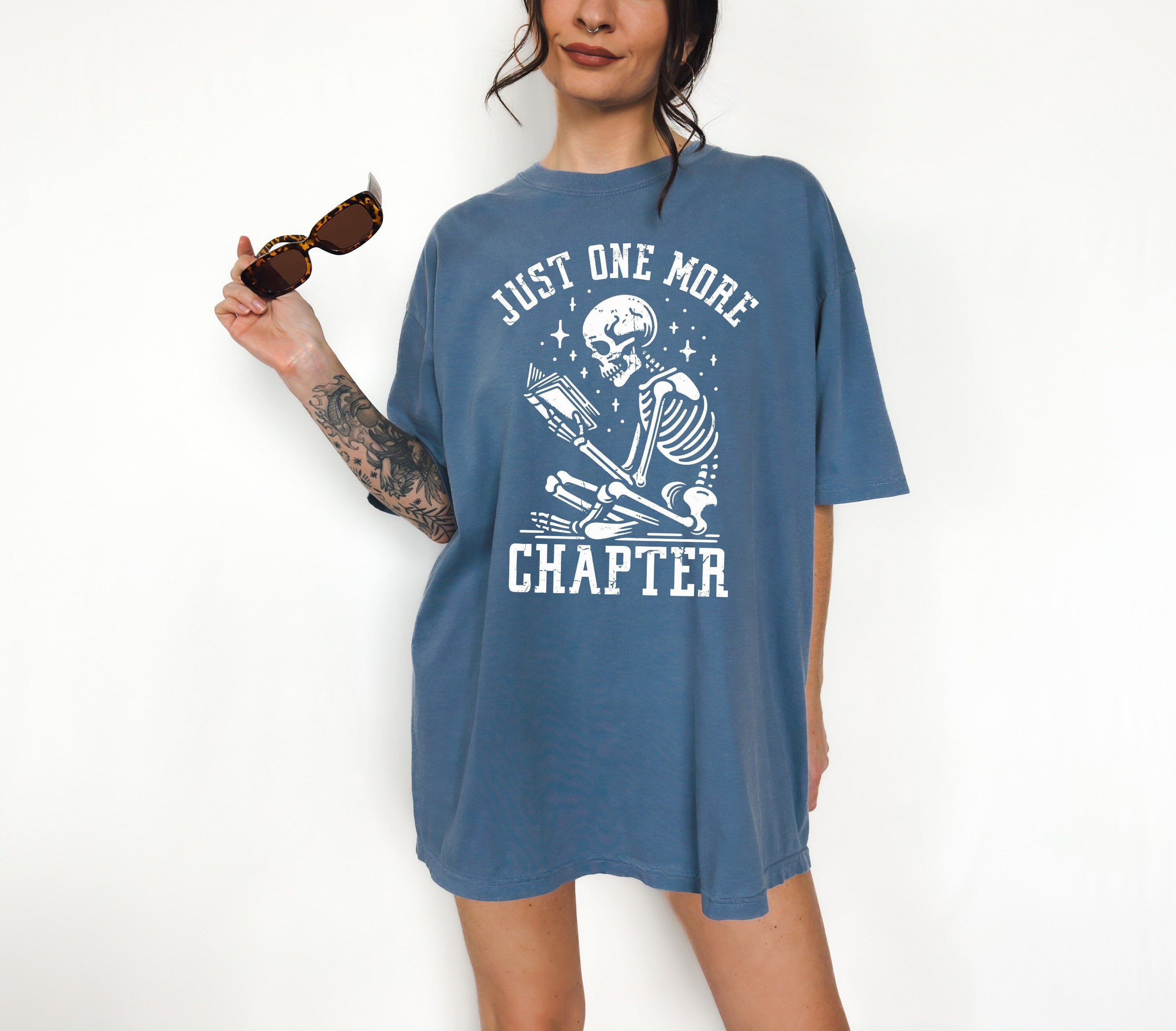 Funny Just One More Chapter Comfort Colors Book Reader T Shirt, Funny Graphic T Shirt, Book Lovers Tee, Reading Shirt