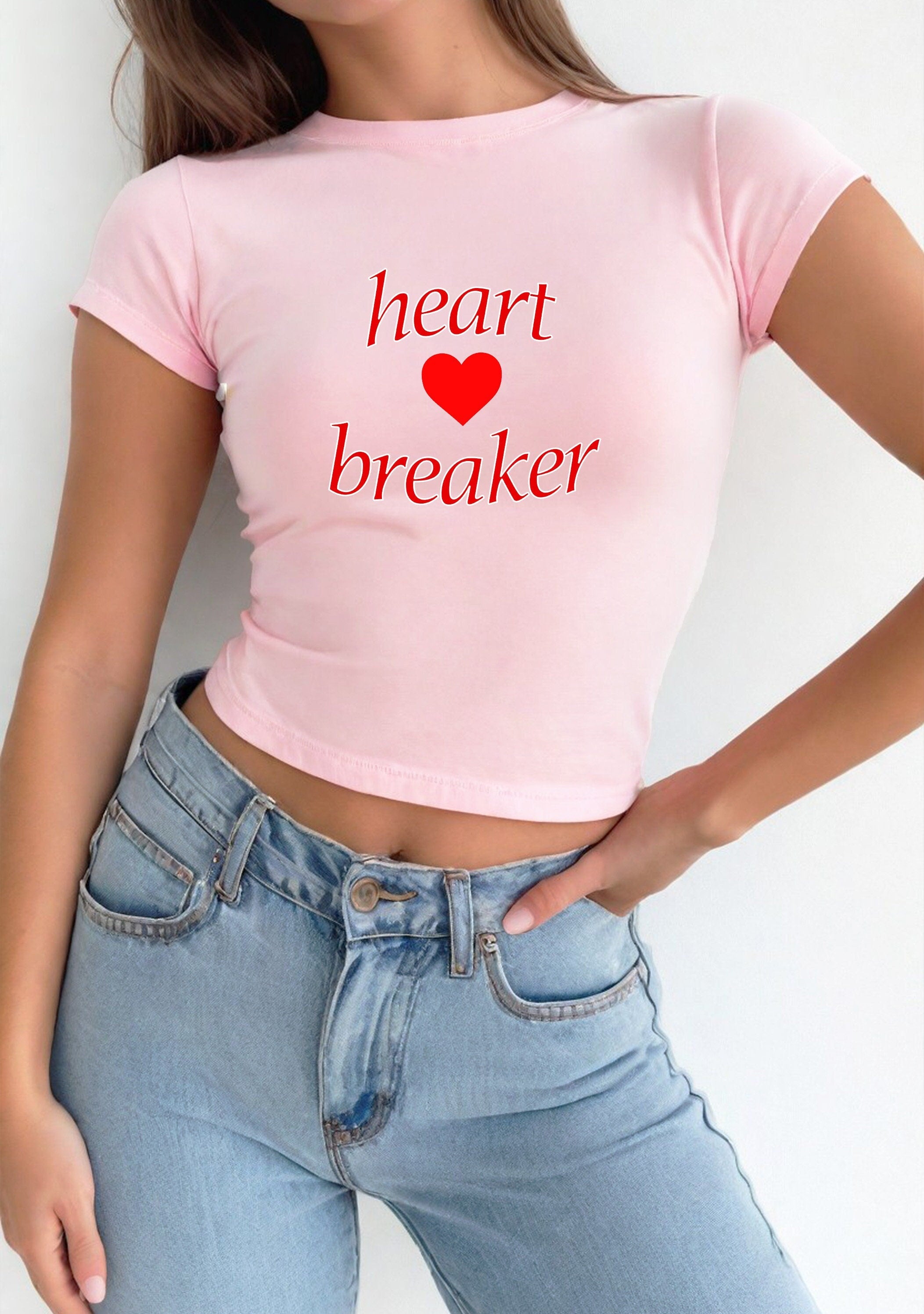 Baby Tee I'm a Heart Breaker, Baby Tee, Baby Girl, Funny Baby Tee, Cute Baby, Coquette Bow Tee, y2k baby tee, 90s baby tee, y2k, Crop