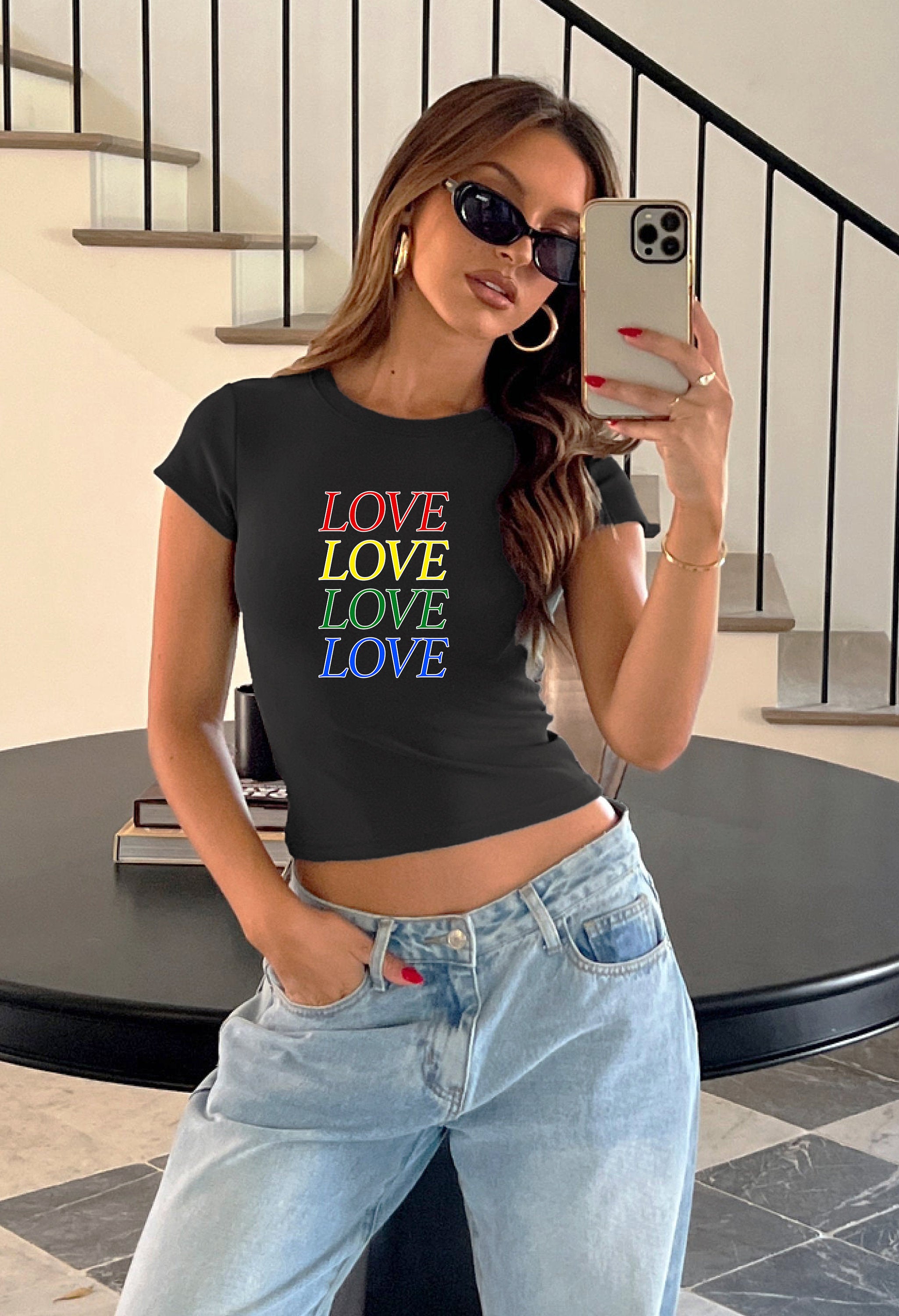 Baby Tee Love who you Love, Baby Tee, Gay Pride, Lesbian Pride Baby Tee, Cute Baby, LGBTQ+ Pride Tee, y2k baby tee, 90s baby tee, y2k, Crop