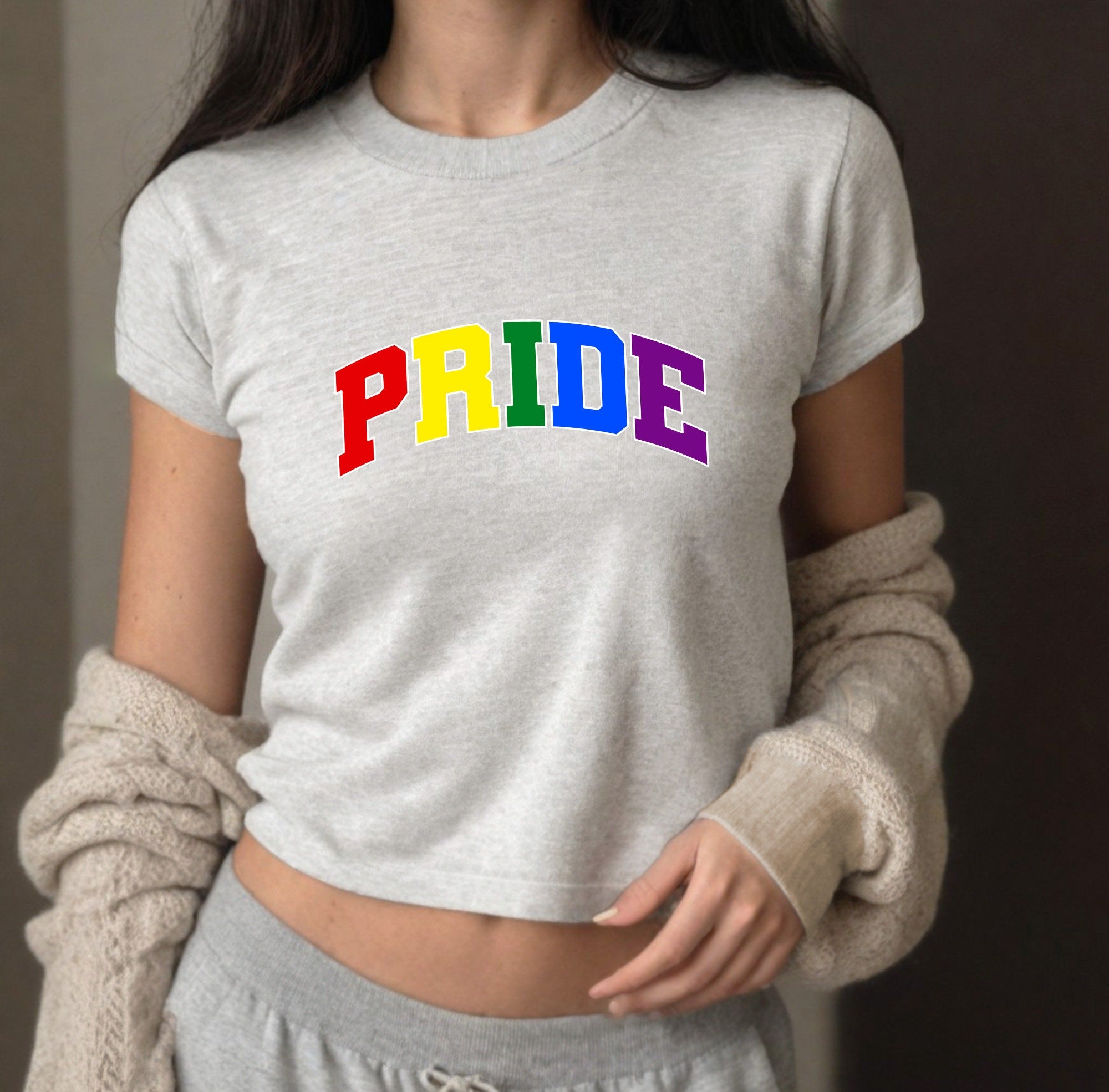 Baby Tee Pride Month, Baby Tee, Gay Pride, Lesbian Pride Baby Tee, Cute Baby, LGBTQ+ Pride Tee, y2k baby tee, 90s baby tee, y2k, Crop