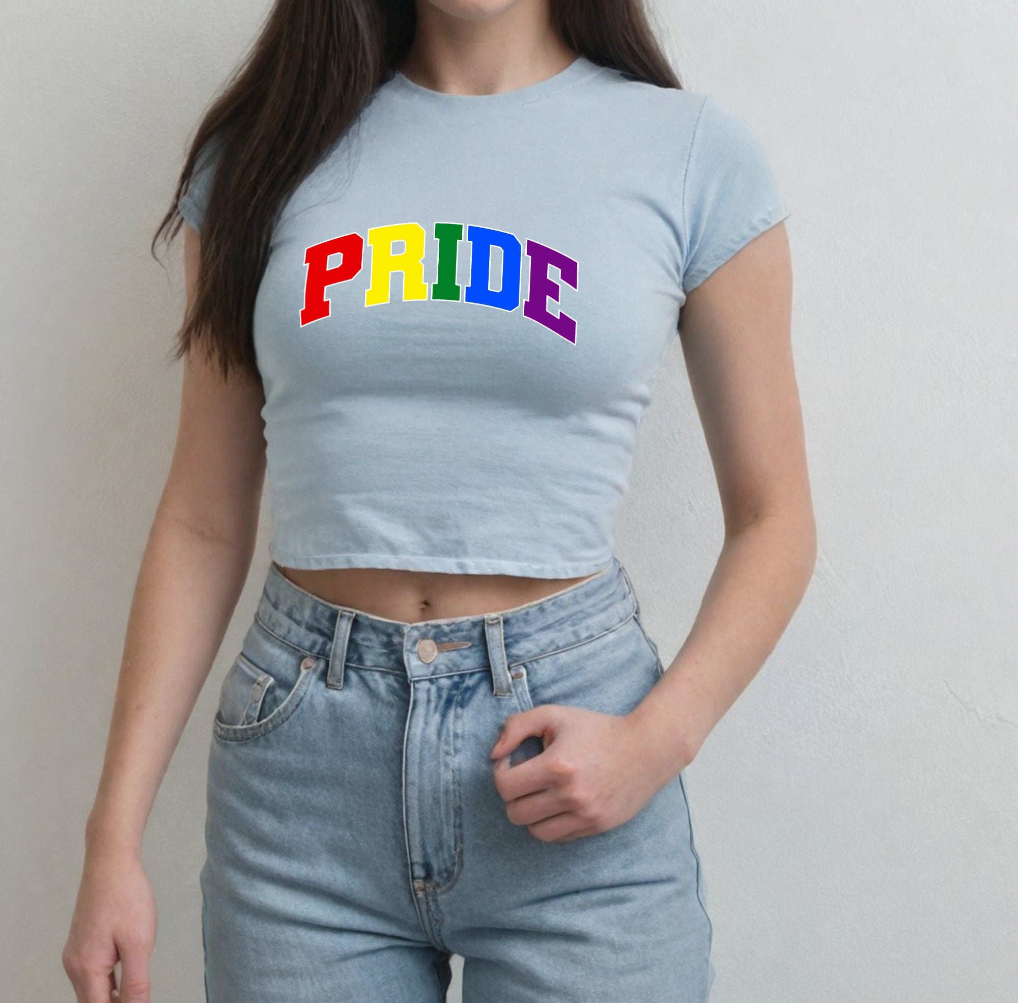 Baby Tee Pride Month, Baby Tee, Gay Pride, Lesbian Pride Baby Tee, Cute Baby, LGBTQ+ Pride Tee, y2k baby tee, 90s baby tee, y2k, Crop