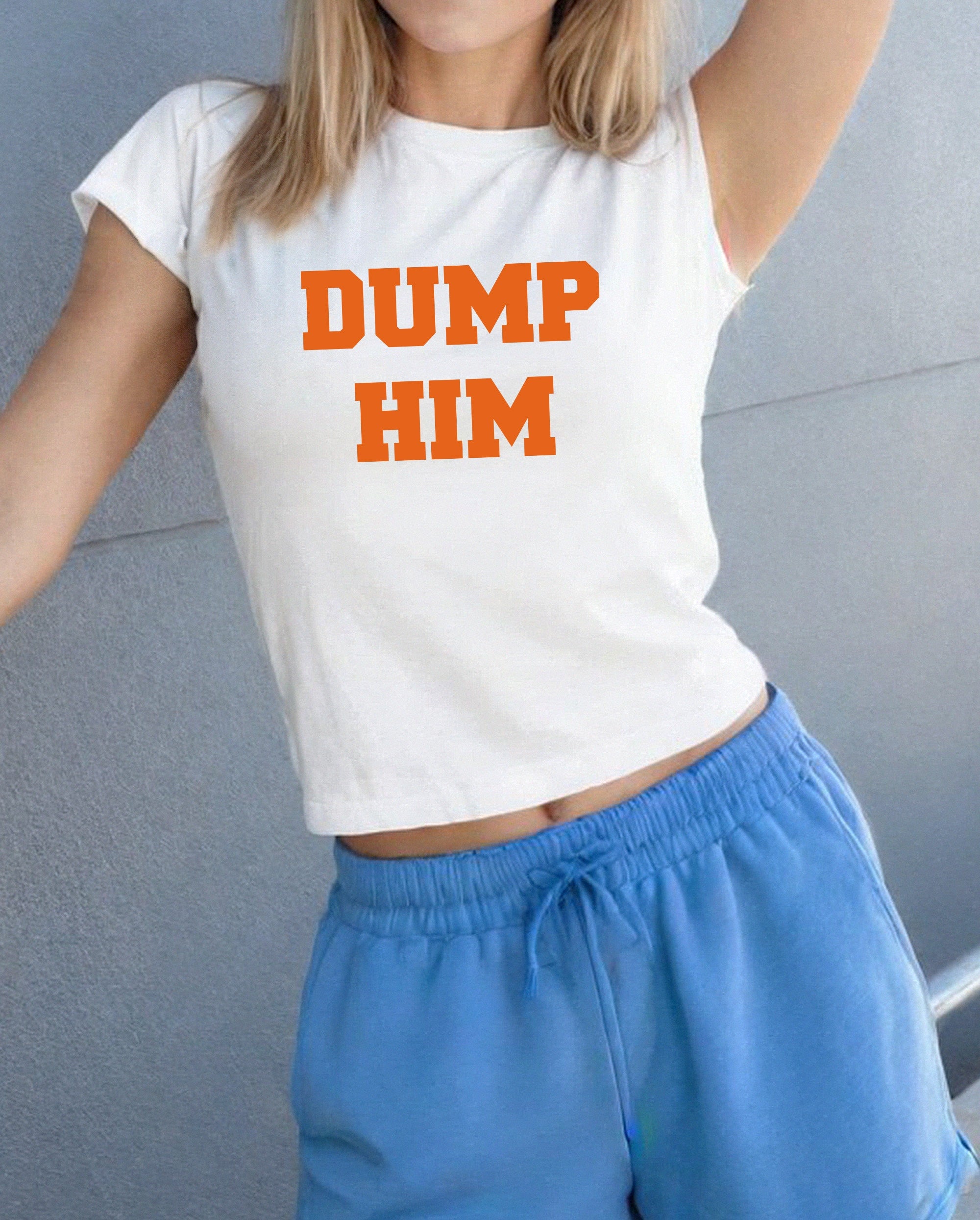 Dump Him Baby Tee , Retro Baby Tee, Girly, Cute Baby Tee, Baby T for Girls, y2k baby tee, 90s baby tee, y2k, Crop