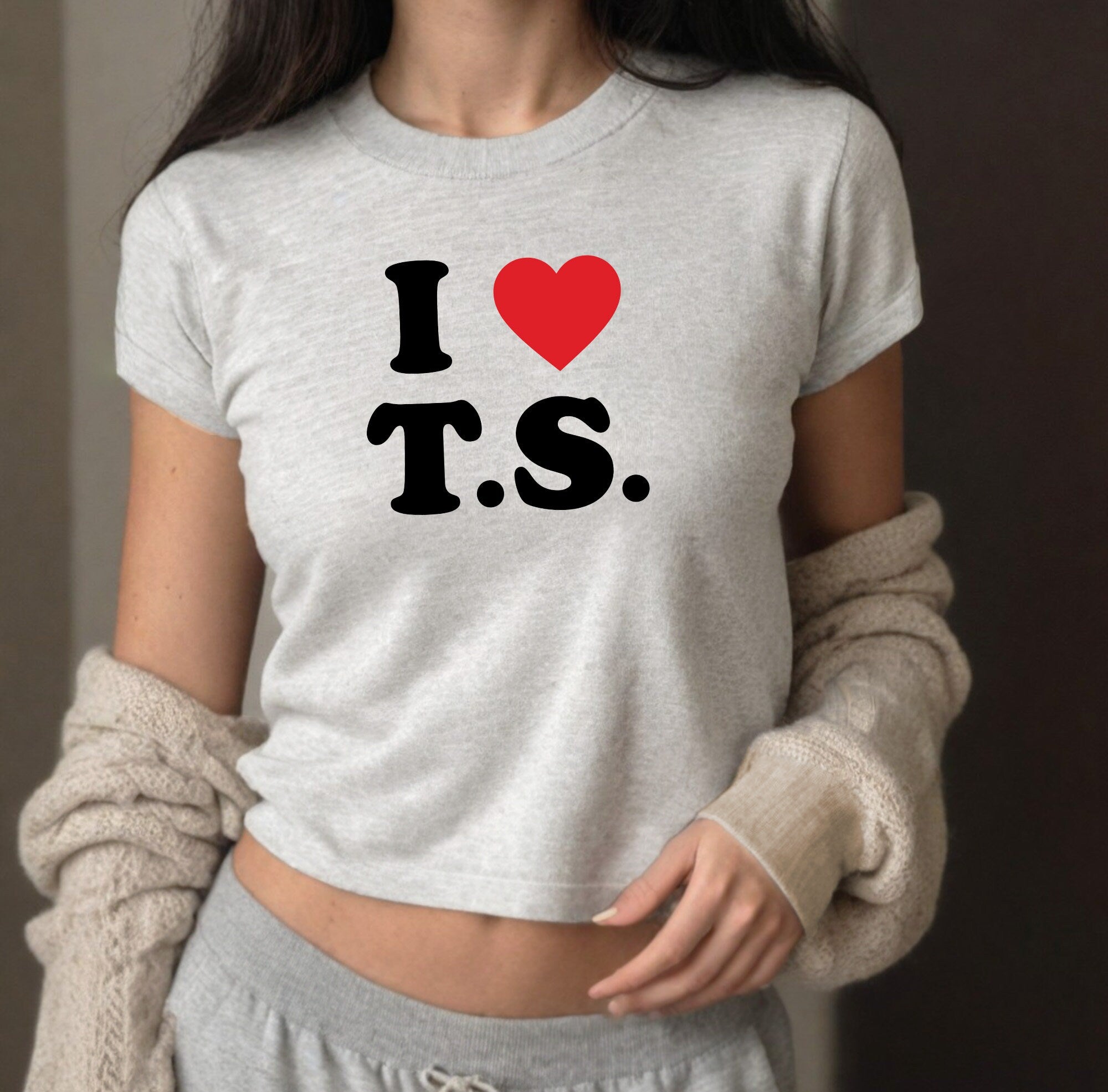 I Love T.S. Baby Tee, Taylor, Swift, Baby T, Cute Baby Tee, Crop T Shirt, Match Tee, y2k baby tee, 90s baby tee, Trendy Crop