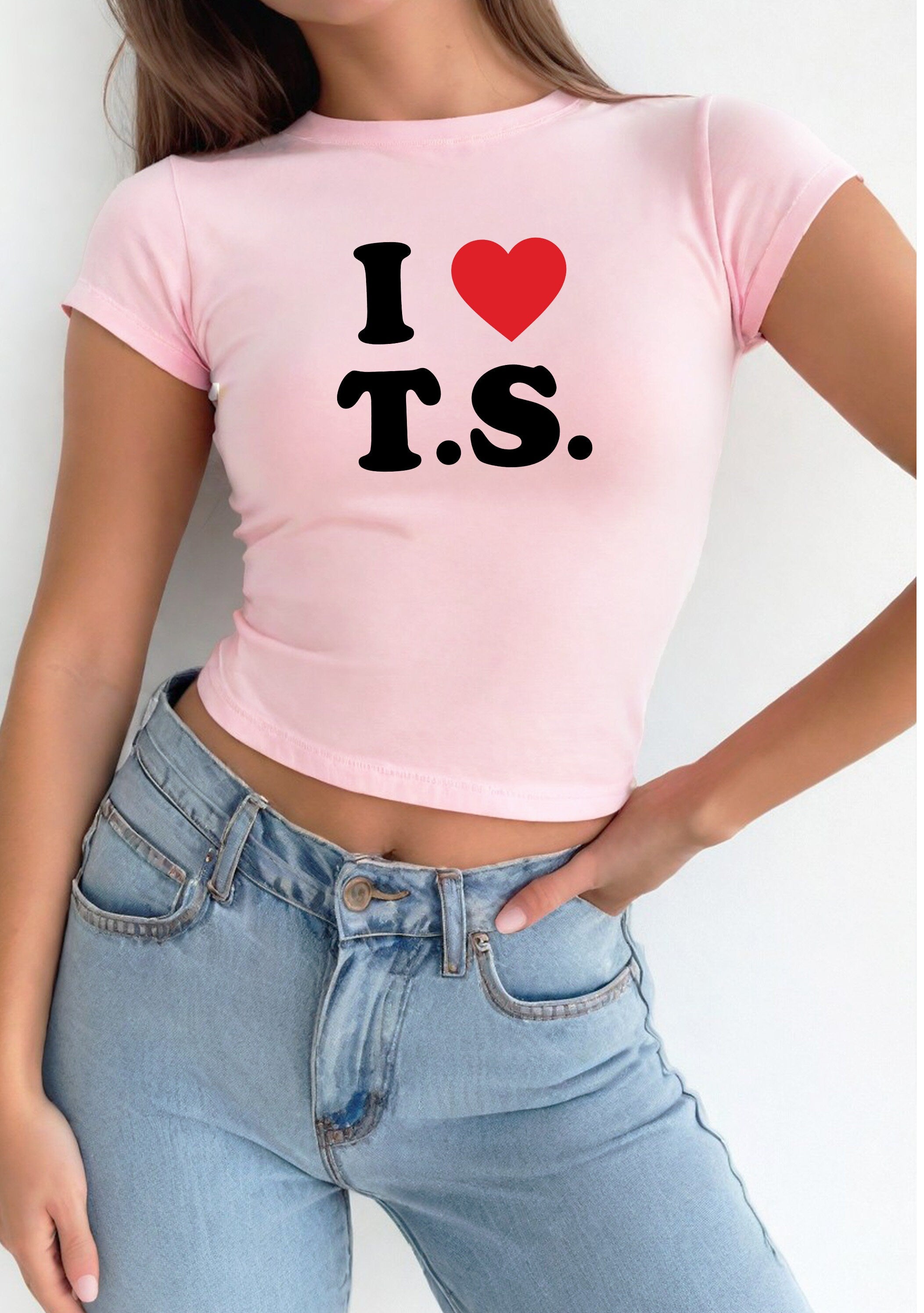 I Love T.S. Baby Tee, Taylor, Swift, Baby T, Cute Baby Tee, Crop T Shirt, Match Tee, y2k baby tee, 90s baby tee, Trendy Crop