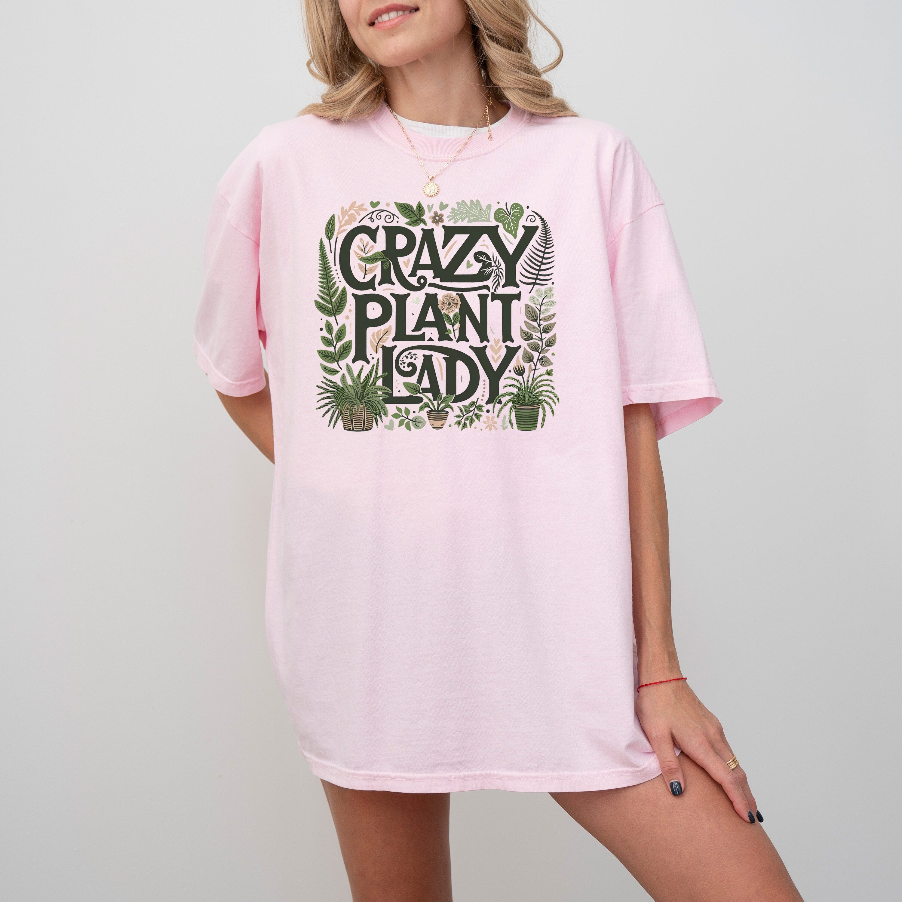 Plant Lovers Comfort Colors Shirt, Crazy Plant Lady Shirt Gardener T Shirt Retro Graphic T Shirt, House Plants, Gardening