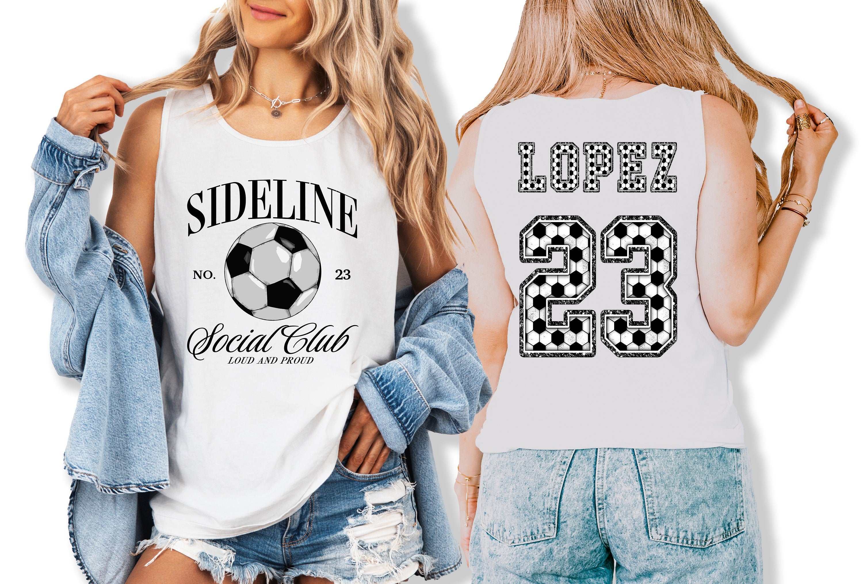 Custom Soccer Comfort Colors Tank, Side Line Social Club, Custom Sports Tank, Custom Name Tank