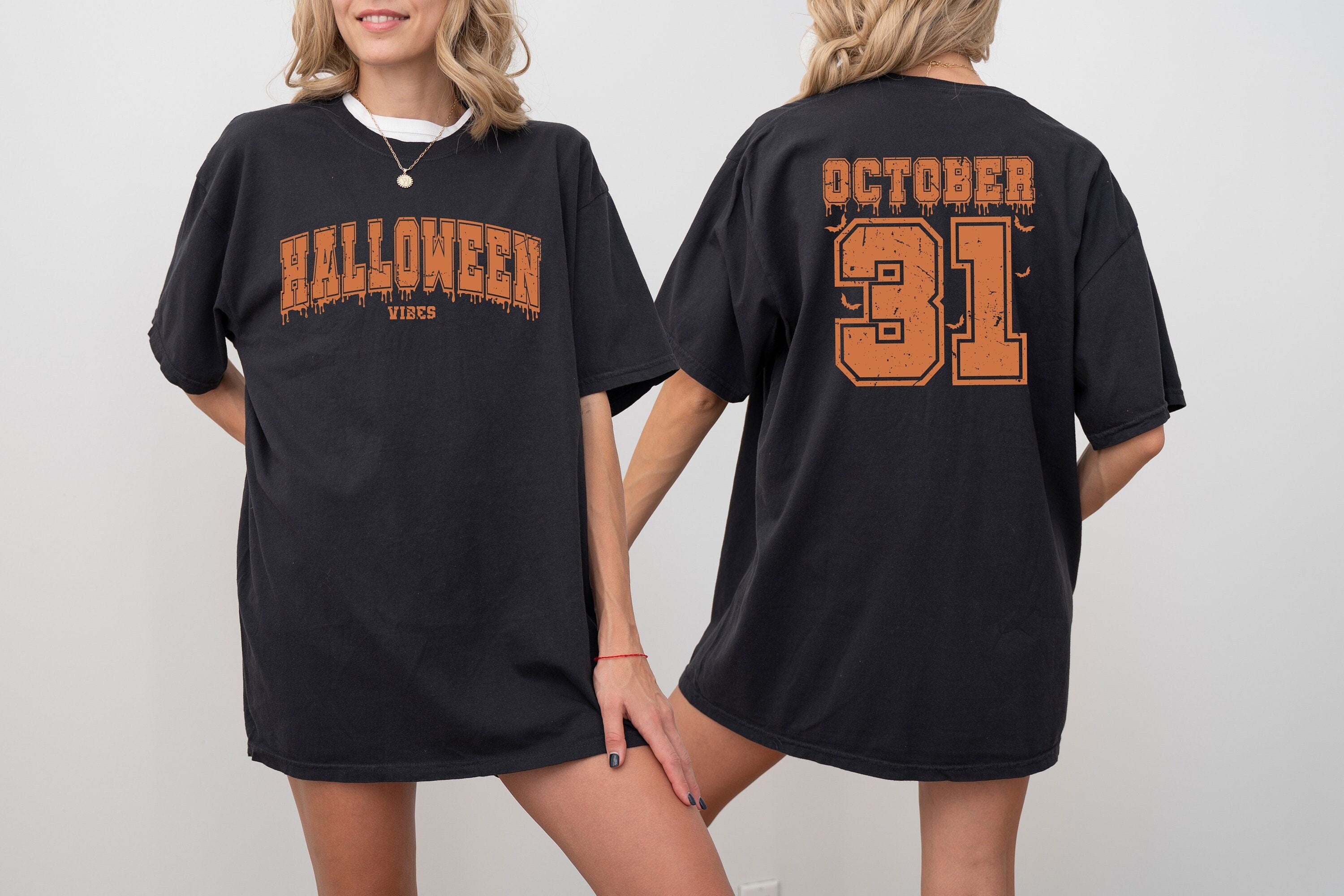 Retro Halloween Vibes Comfort Colors shirt, October 31st Design, Retro Grunge Varisty T, Vintage T Shirt, Retro Fall Shirt, Autumn Shirt