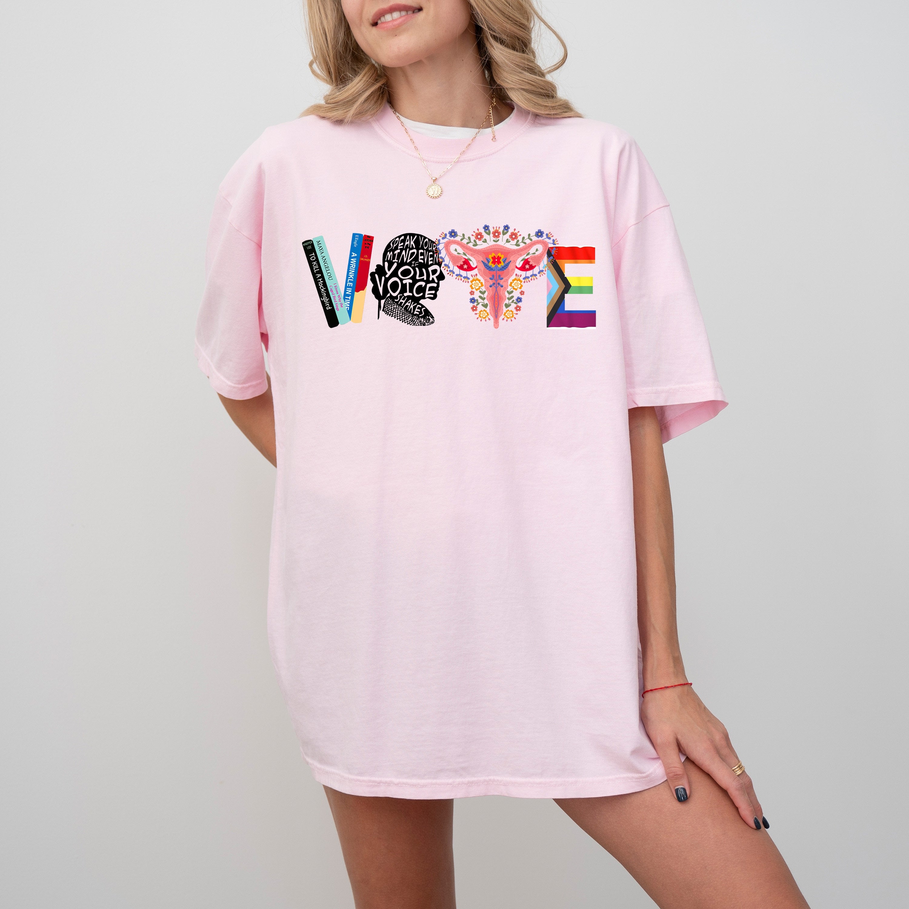 Comfort Colors Shirt VOTE Women's Rights Tee, Reproductive Right, Human Rights, LGBTQ+ Rights Design T Shirt, Graphic T Shirt