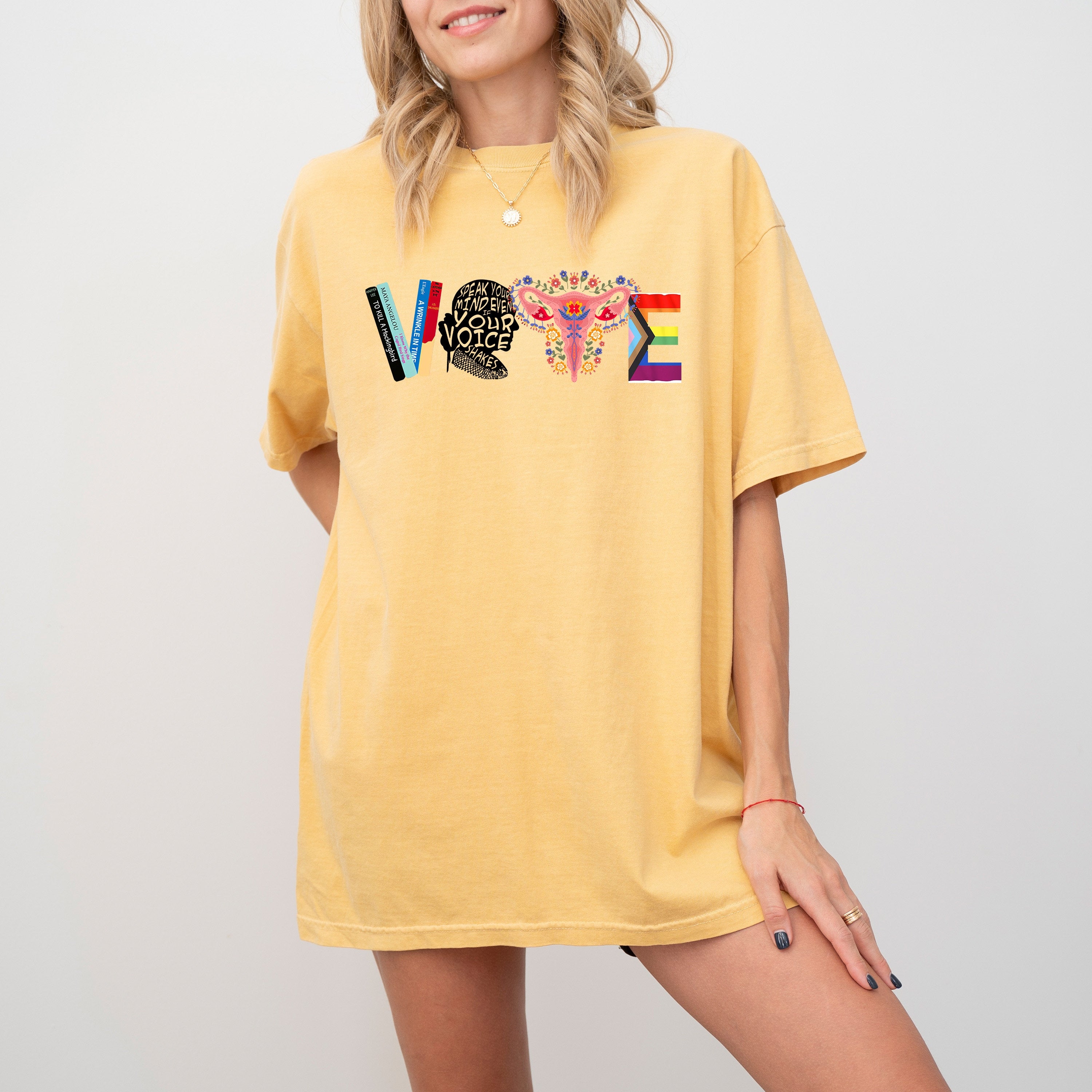 Comfort Colors Shirt VOTE Women's Rights Tee, Reproductive Right, Human Rights, LGBTQ+ Rights Design T Shirt, Graphic T Shirt