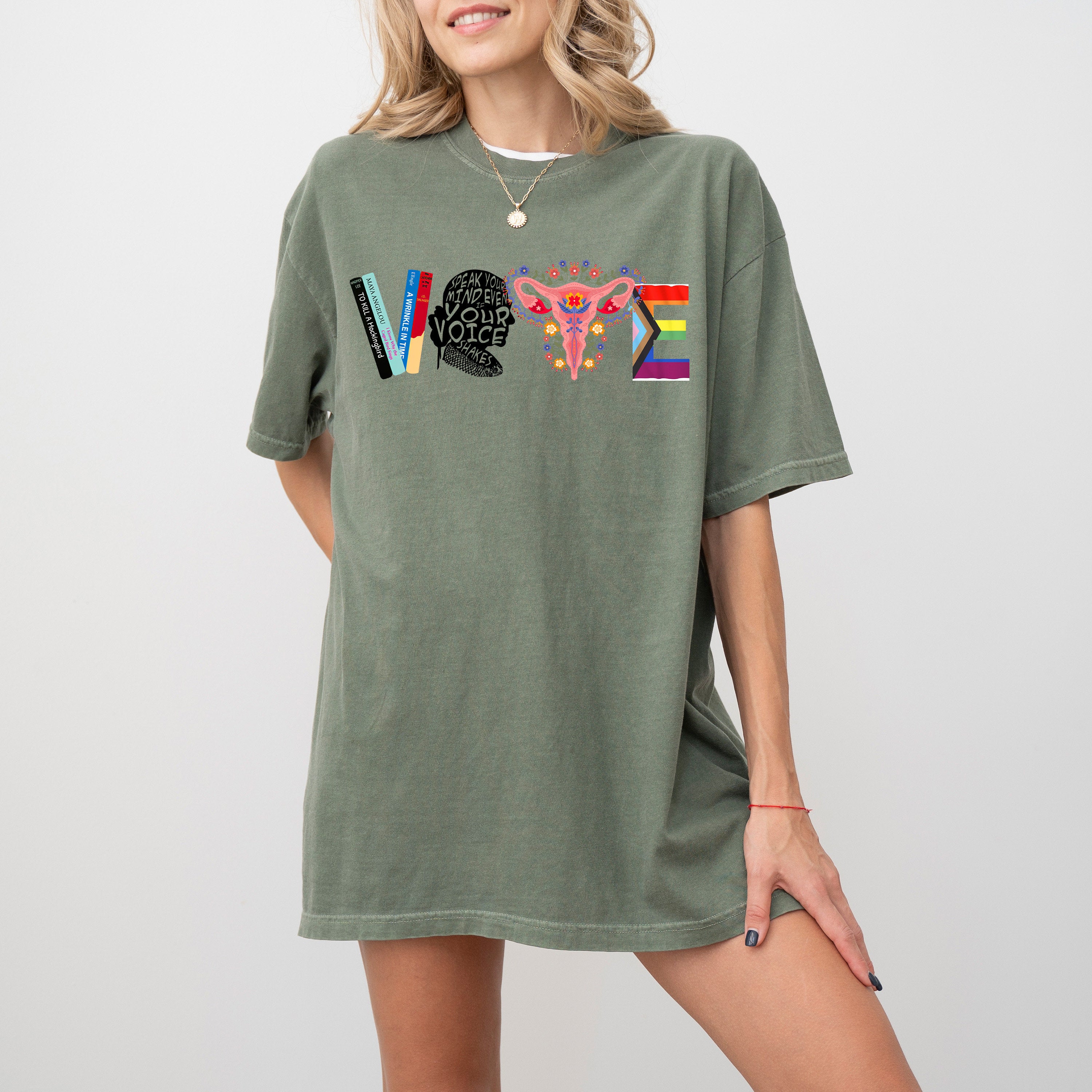 Comfort Colors Shirt VOTE Women's Rights Tee, Reproductive Right, Human Rights, LGBTQ+ Rights Design T Shirt, Graphic T Shirt