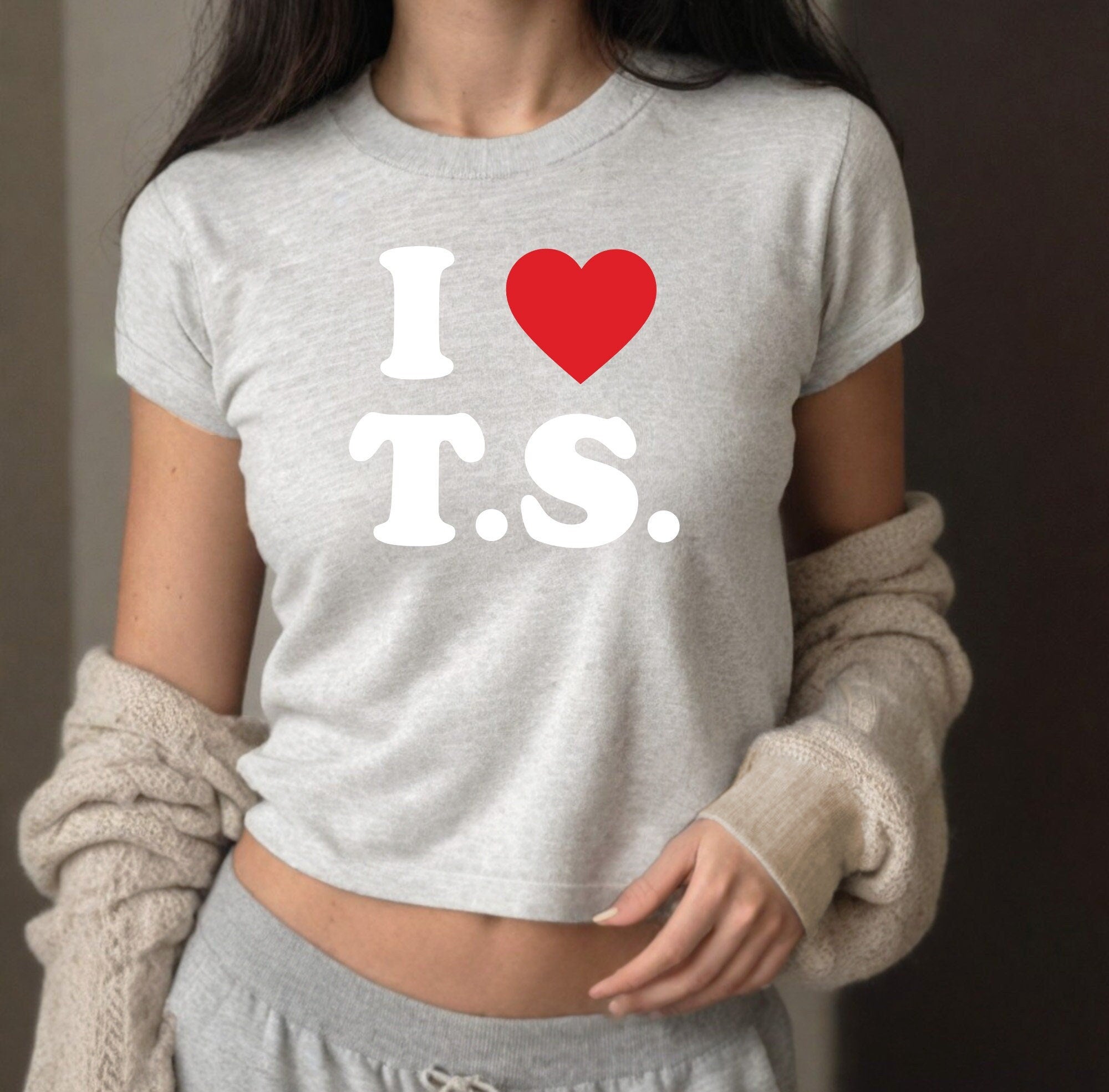 Cute I Love T.S. Baby Tee, Taylor, Baby T, Cute Baby Tee, Crop T Shirt, Match Tee, y2k baby tee, 90s baby tee, Trendy Crop