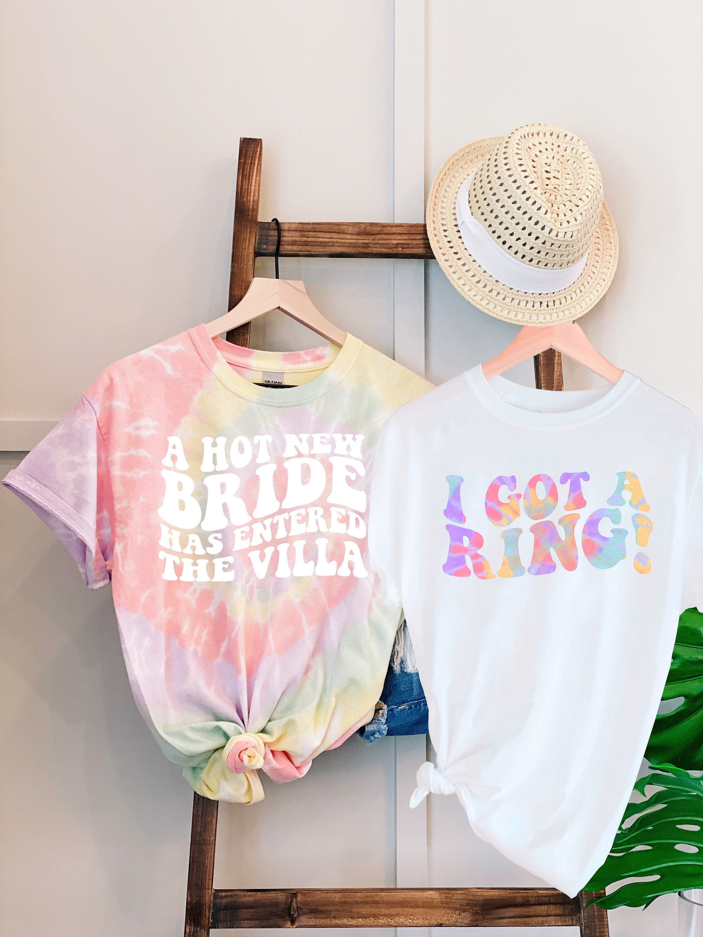 A Hot New Bride Enters The Villa Bachelorette Party Shirts, I've Got A Ring T Retro Bride Graphic Tee Bridal Party Shirts Girls Trip T Shirt