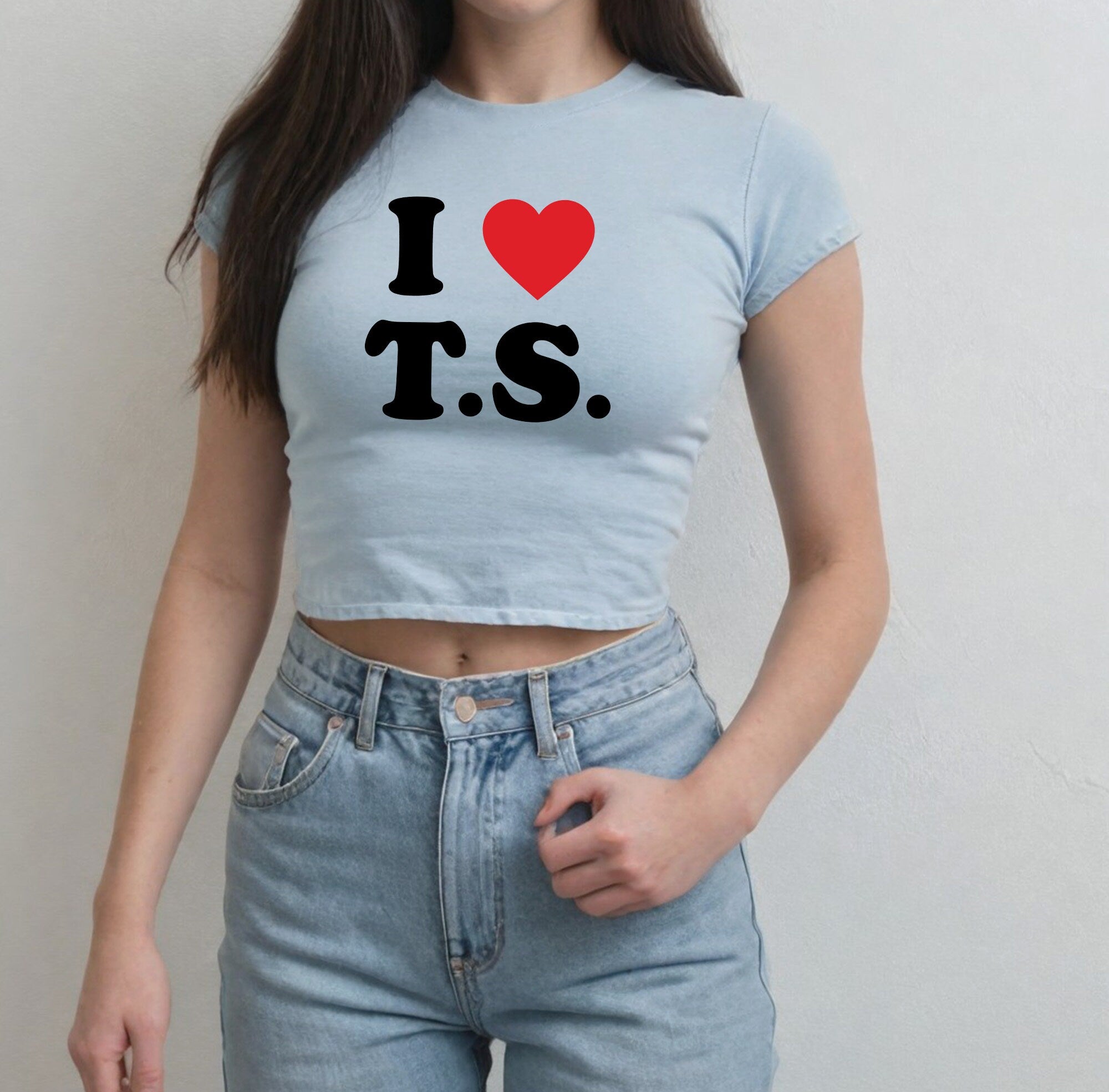 I Love T.S. Baby Tee, Taylor, Swift, Baby T, Cute Baby Tee, Crop T Shirt, Match Tee, y2k baby tee, 90s baby tee, Trendy Crop