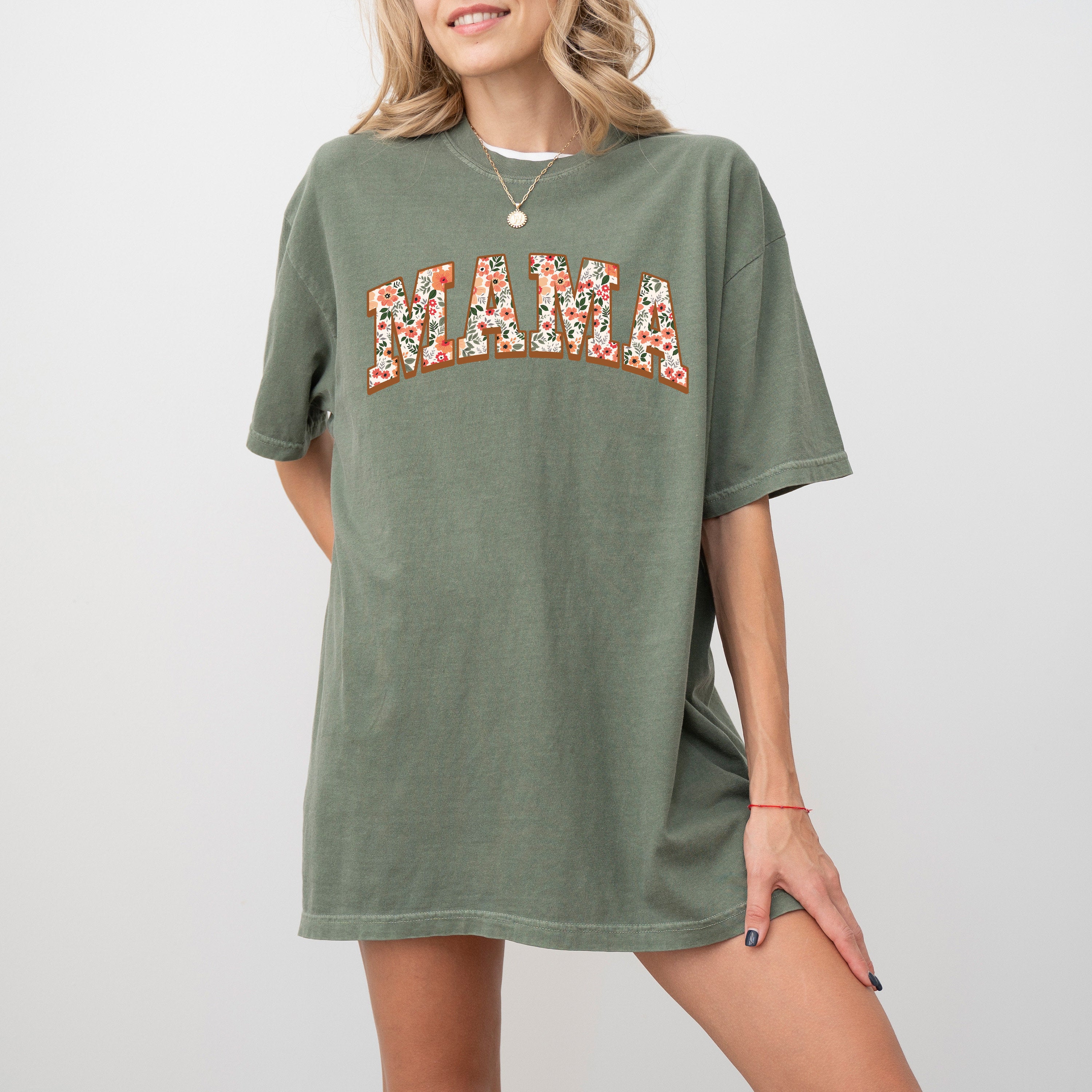 Autumn Floral Mama Comfort Colors Tee Fall Flowers Shirt Retro Varsity Tee Fall Shirt Autumn T Shirt