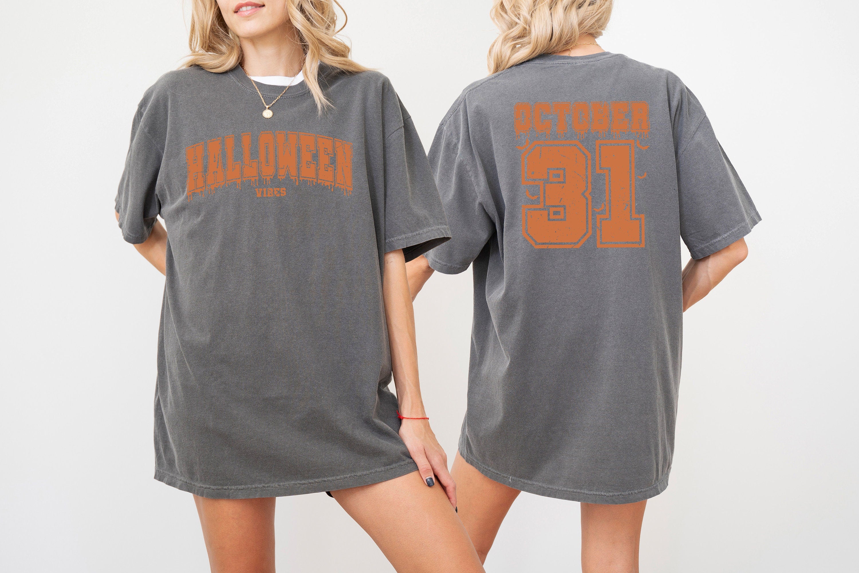 Retro Halloween Vibes Comfort Colors shirt, October 31st Design, Retro Grunge Varisty T, Vintage T Shirt, Retro Fall Shirt, Autumn Shirt