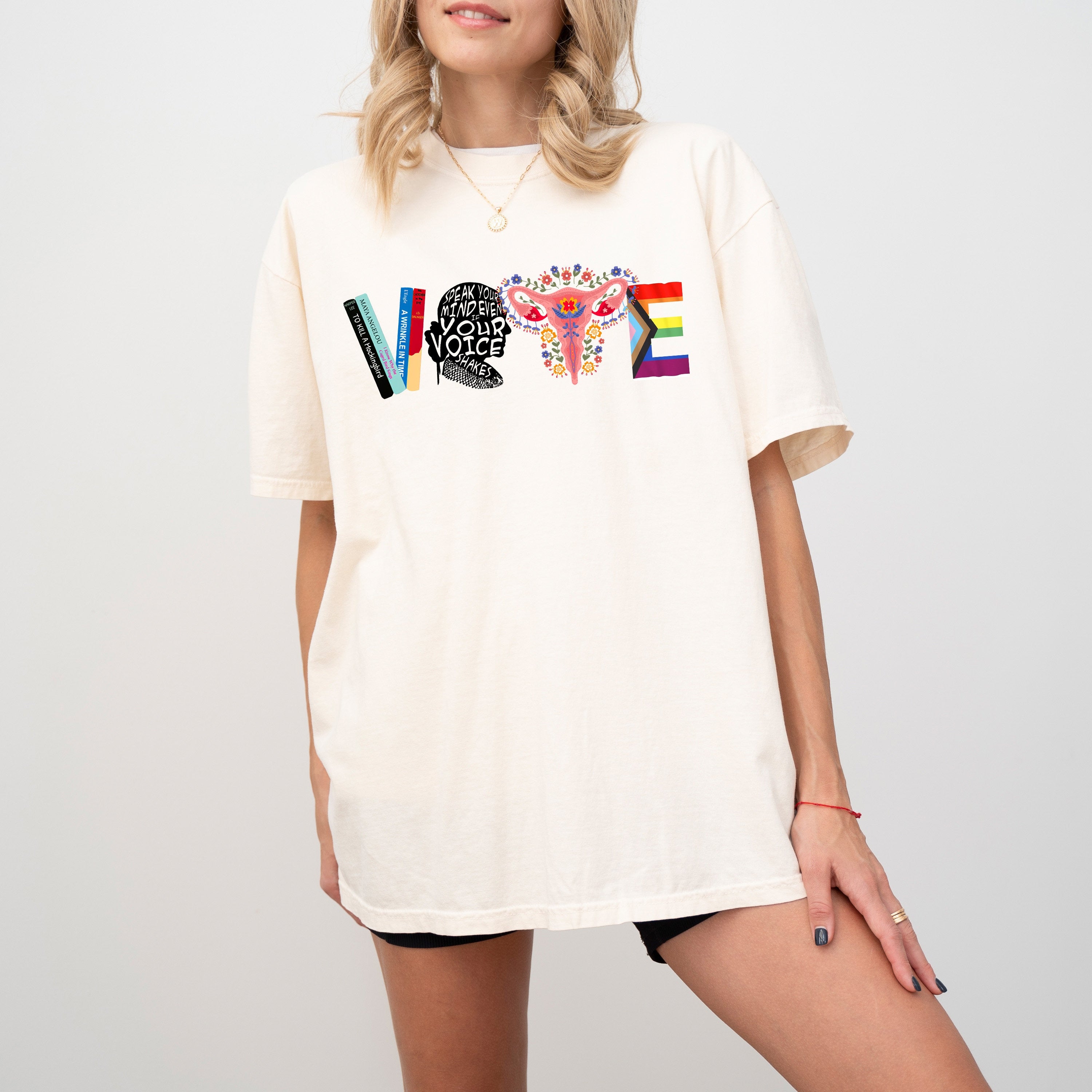 Comfort Colors Shirt VOTE Women's Rights Tee, Reproductive Right, Human Rights, LGBTQ+ Rights Design T Shirt, Graphic T Shirt