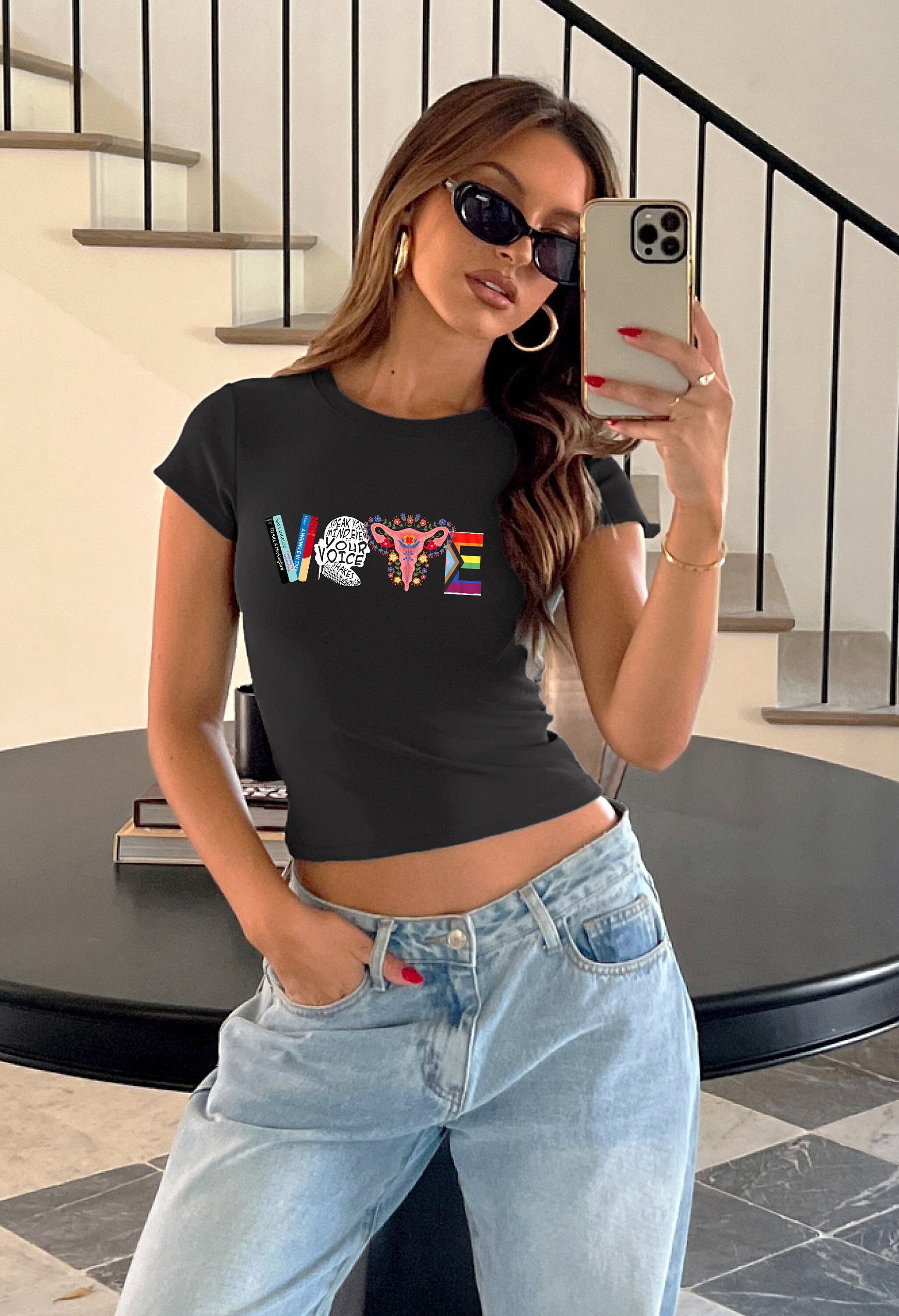 VOTE Baby Tee Women's Rights, Human Rights, LGBTQ Rights, Vote Graphic T,