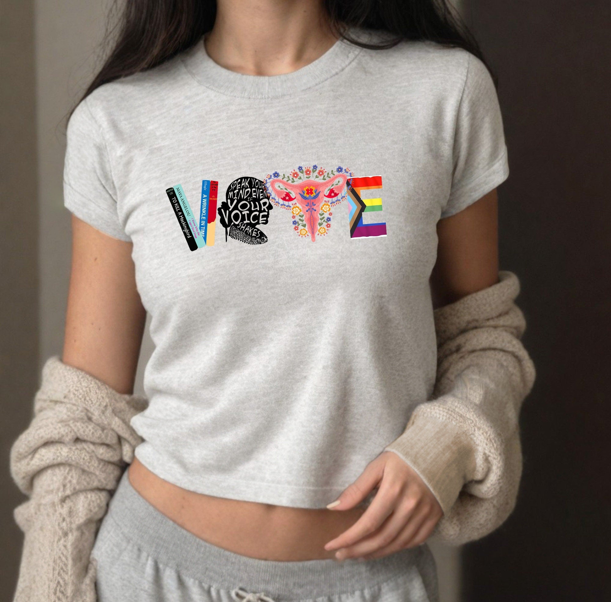 Baby Tee, Vote, Womens Rights, LGBTQ+ Rights,SPeak Your Mind