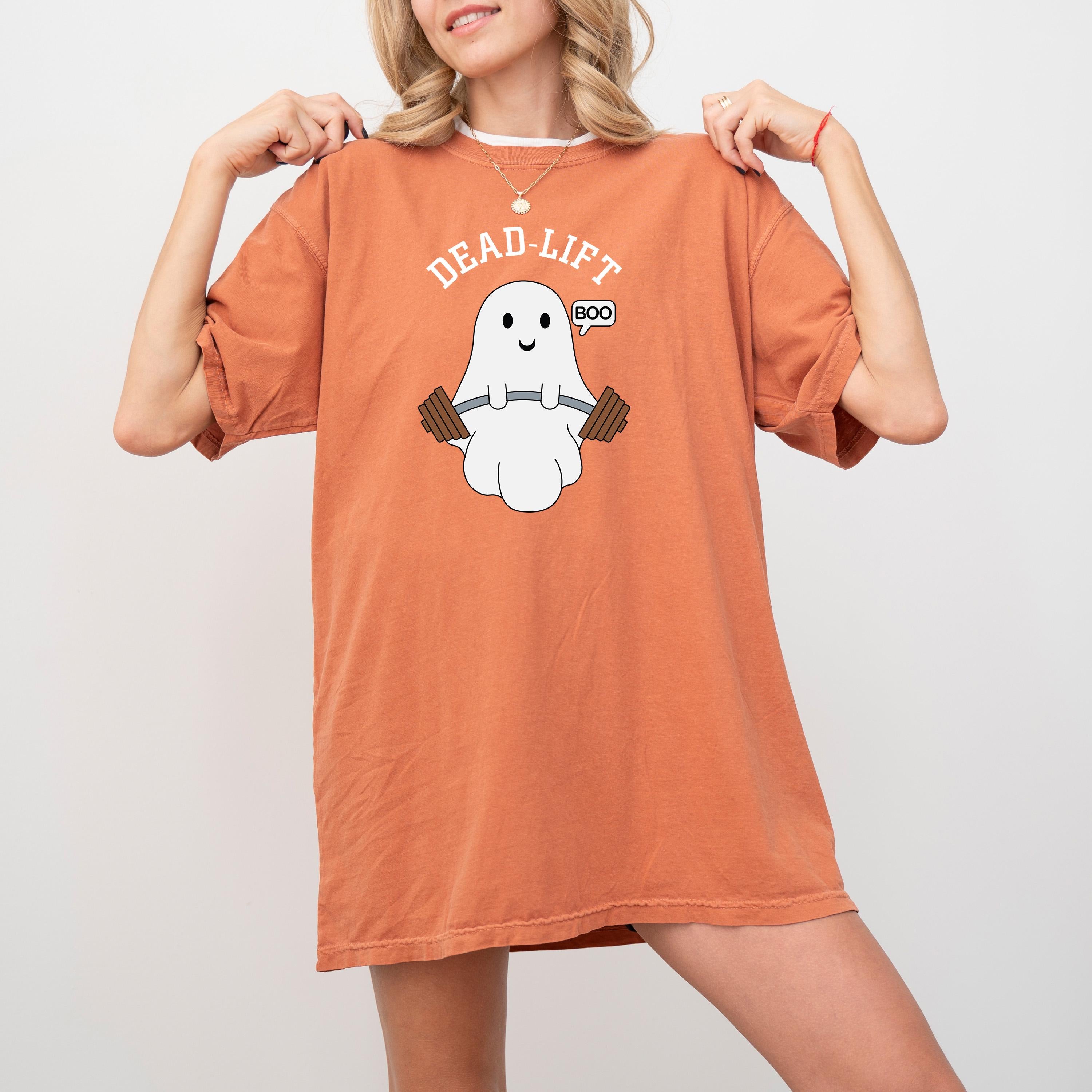 Cute Ghost Dead Lifting Comfort Colors T Shirt, Funny Gym Halloween Tee, Cute Halloween Design, Funny Ghost Autumn T, Fall T Shirt,