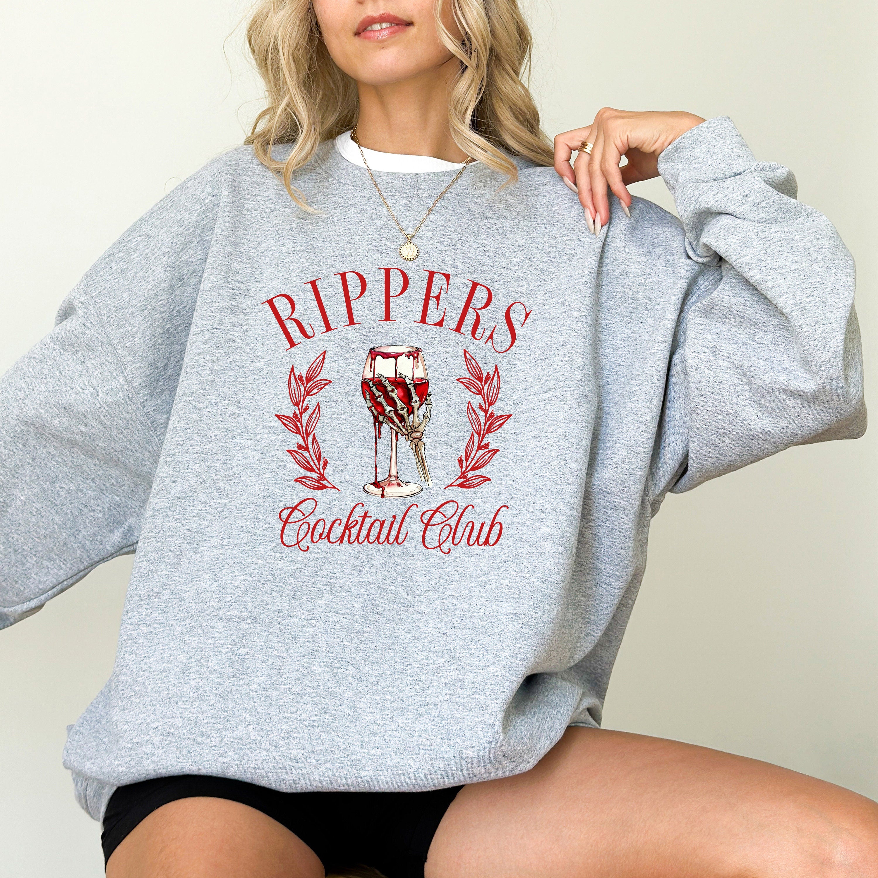 Rippers cocktail Club Crewneck Sweatshirt, Fall Design, Autumn Sweater, Iced Coffee Spooky Season Sweatshirt, Pumpkin 2024