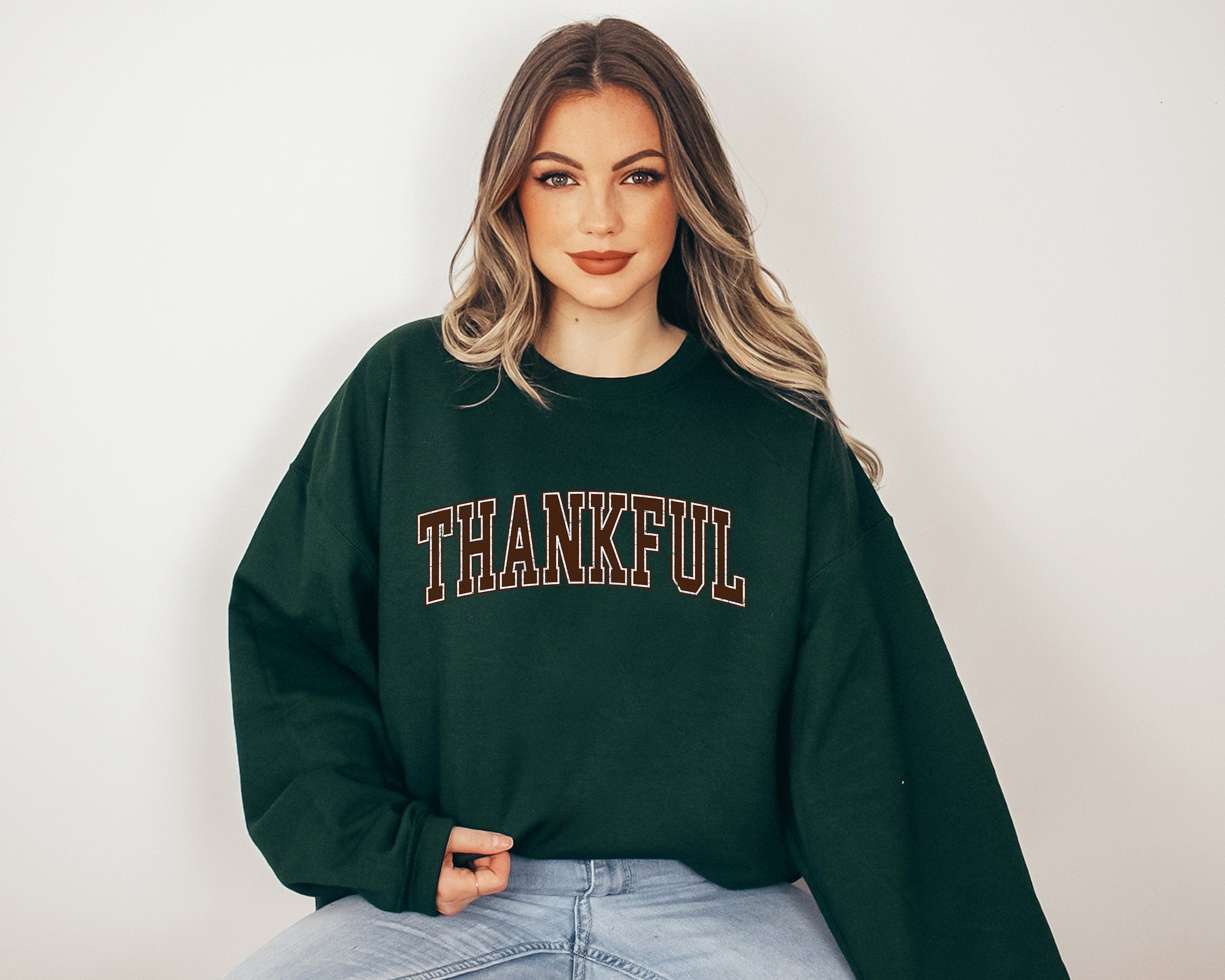 Thankful Fall Crewneck Sweatshirt, Thanks Giving Design, Autumn Sweater, Spooky Season Crew, Pumpkin T, Be Thankful Shirt