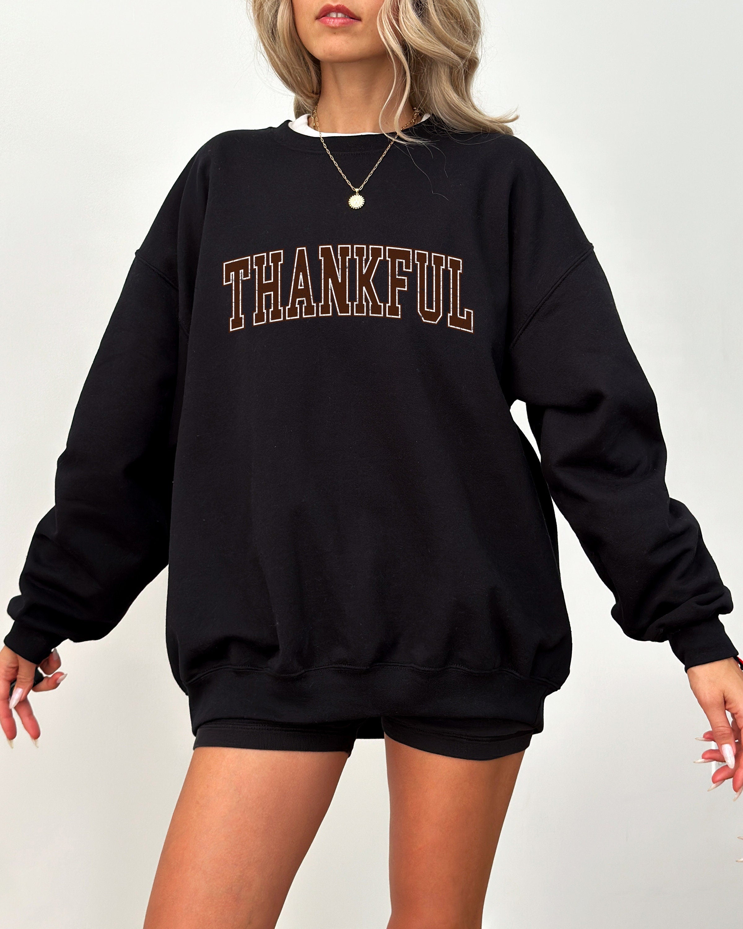 Thankful Fall Crewneck Sweatshirt, Thanks Giving Design, Autumn Sweater, Spooky Season Crew, Pumpkin T, Be Thankful Shirt