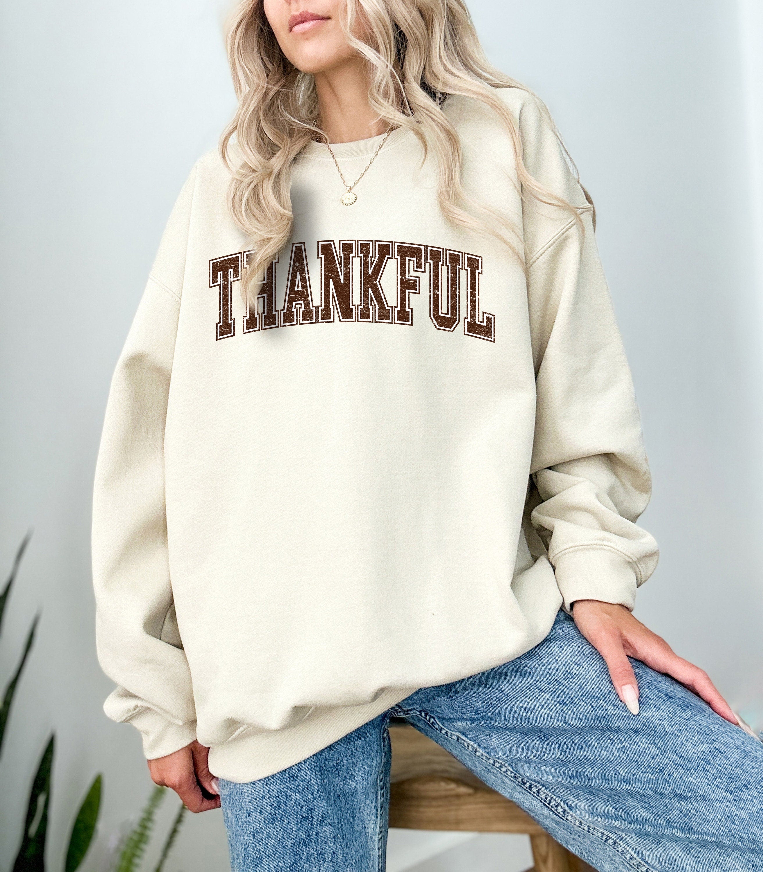 Thankful Fall Crewneck Sweatshirt, Thanks Giving Design, Autumn Sweater, Spooky Season Crew, Pumpkin T, Be Thankful Shirt