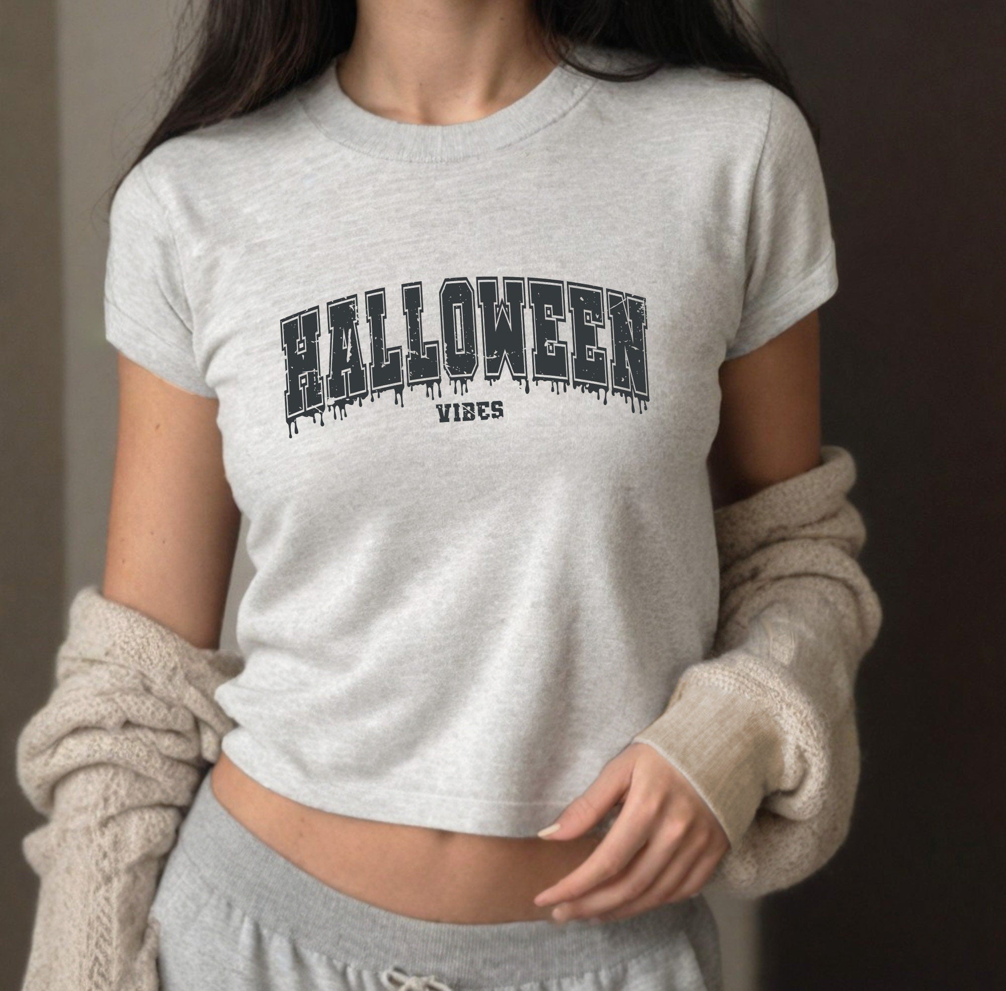 Halloween vibes Varisty Lettering dripping