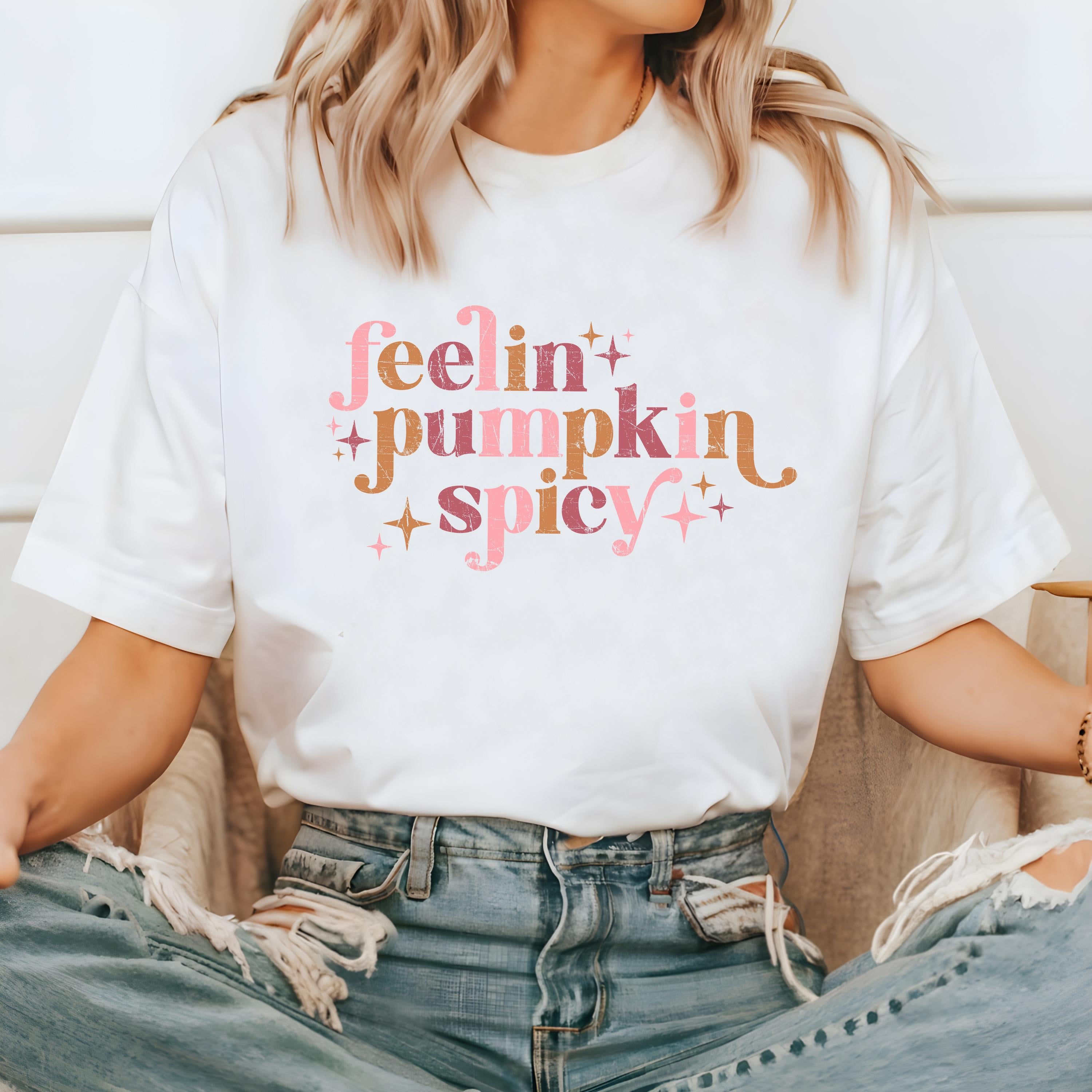 Feelin Pumpkin Spicey Comfort Colors shirt, Pumpkin Spice Fall T Shirt, Vintage Thanksgiving Pumpkin Shirt, Retro Fall Shirt, Autumn T Shirt