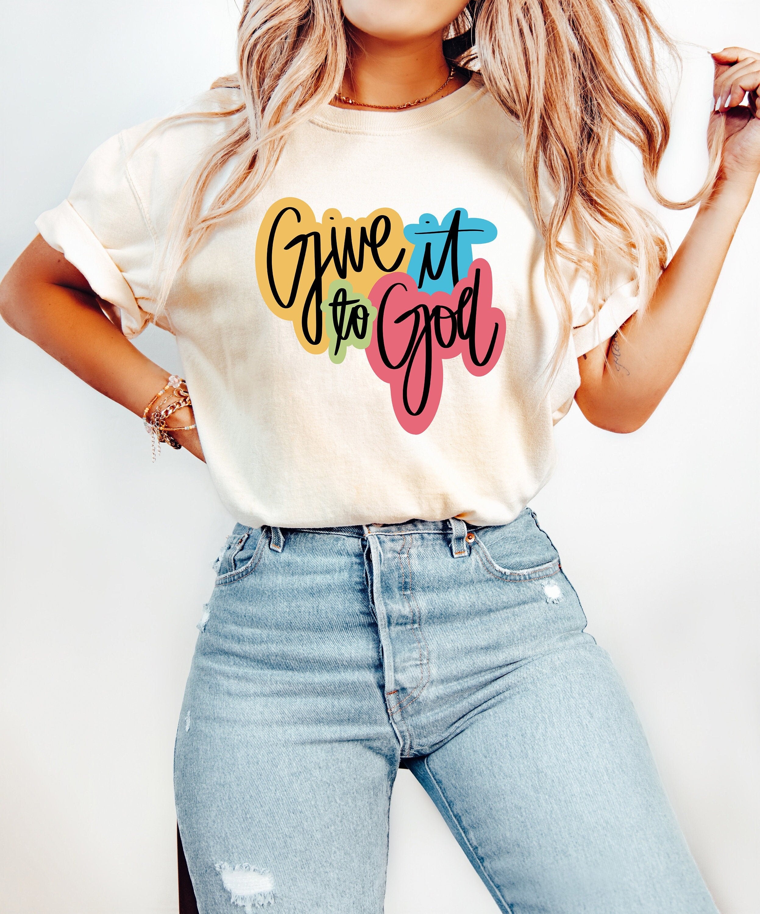 Give It To God Comfort Colors T Shirt, Inspirational Shirt, Faith T Shirt, Mental Health Shirt, Christian Graphic T