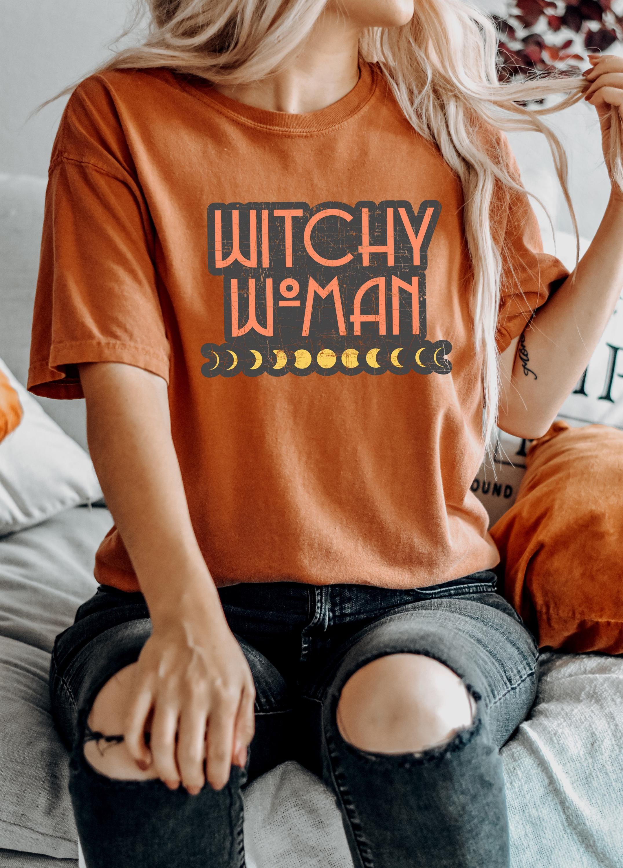 Retro Halloween Comfort Colors shirt, Witchy Woman, Vintage Witch Halloween Shirt, Retro Fall Vibes Shirt, Autumn Shirt, Funny T-Shirt