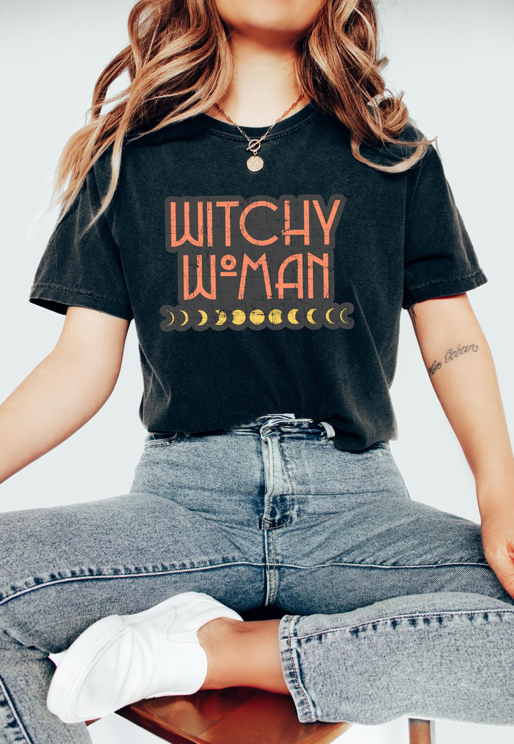 Retro Halloween Comfort Colors shirt, Witchy Woman, Vintage Witch Halloween Shirt, Retro Fall Vibes Shirt, Autumn Shirt, Funny T-Shirt