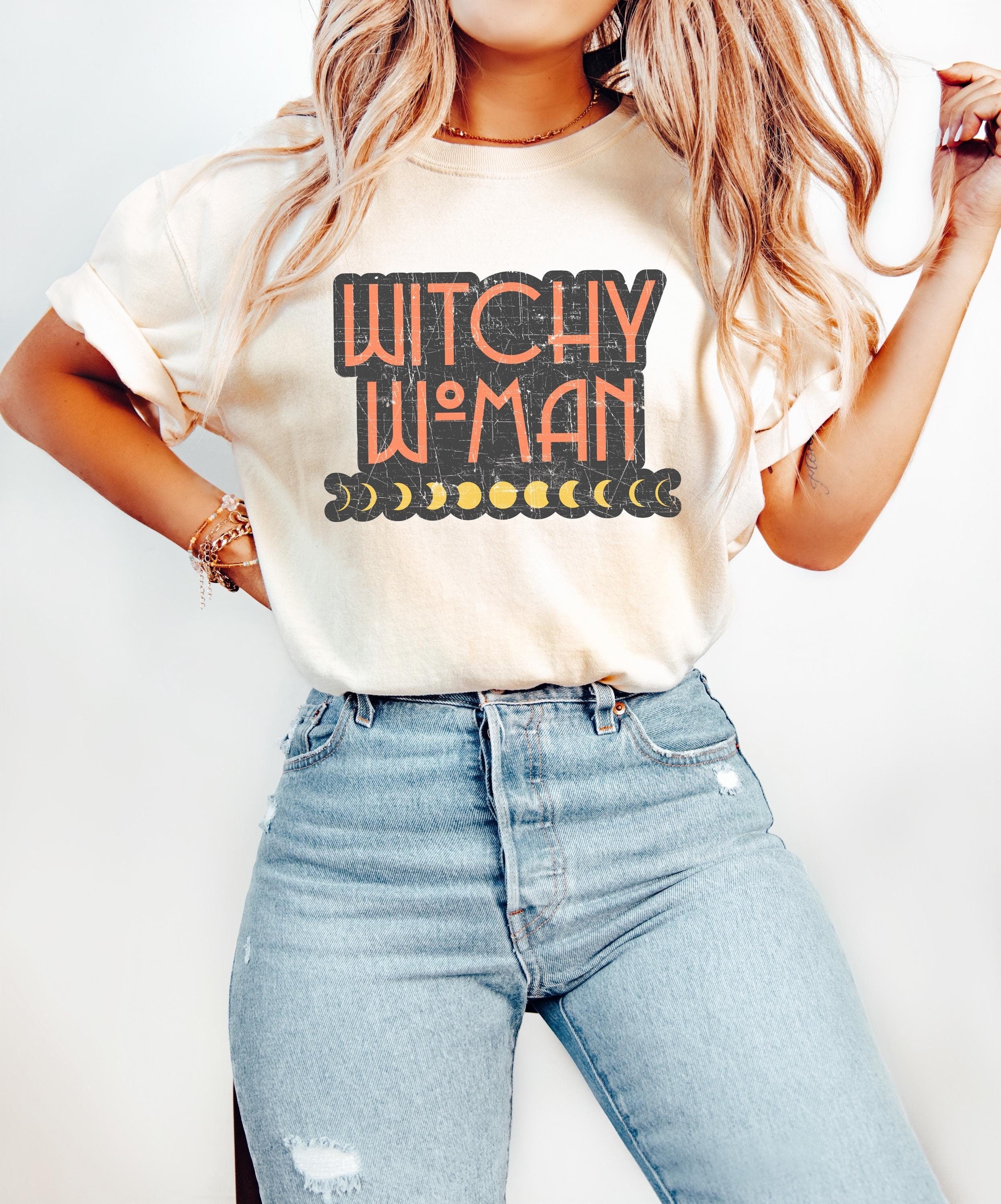 Retro Halloween Comfort Colors shirt, Witchy Woman, Vintage Witch Halloween Shirt, Retro Fall Vibes Shirt, Autumn Shirt, Funny T-Shirt