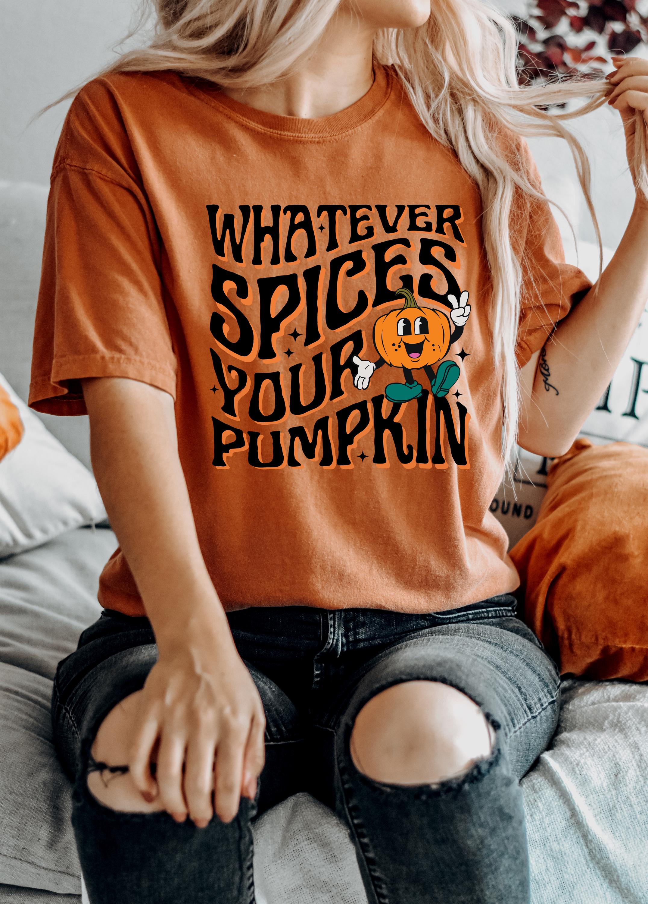 Retro Comfort Colors shirt, Funny Halloween Fall T Shirt, Whater Spices Your Pumpkin, Cute Pumpkin Tee, Pumpkin Patch Outfit, Autumn Shirt