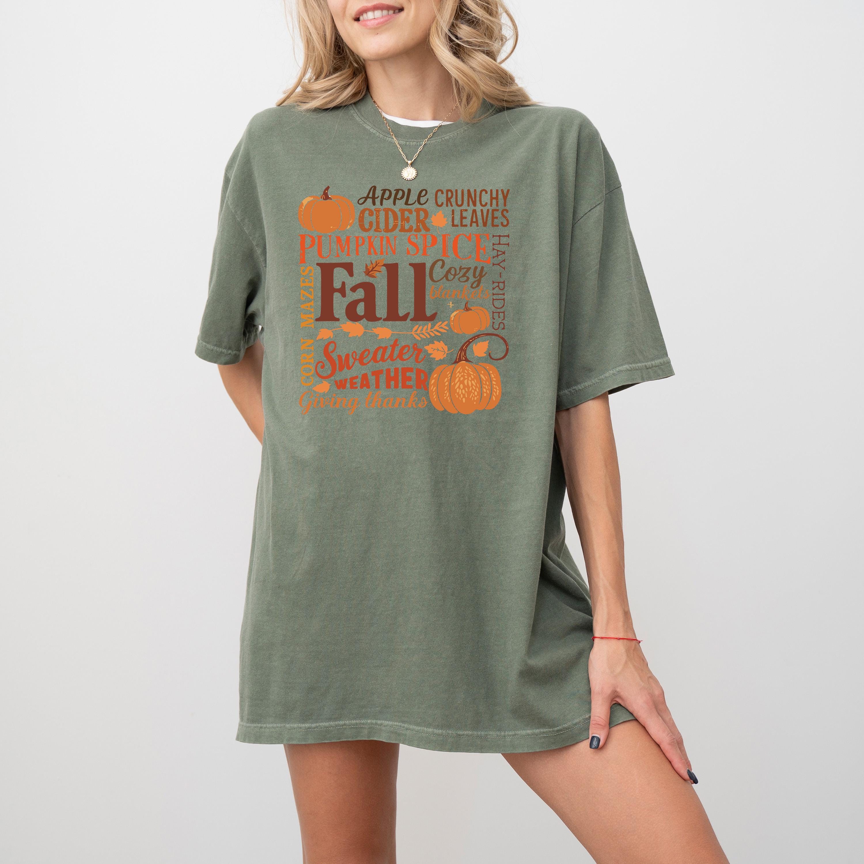 Fall Favorites Collage Comfort Colors shirt, Pumpkin T Shirt, Hay Ride Sweater Weather Shirt, Retro Fall Vibes Shirt, Autumn Shirt