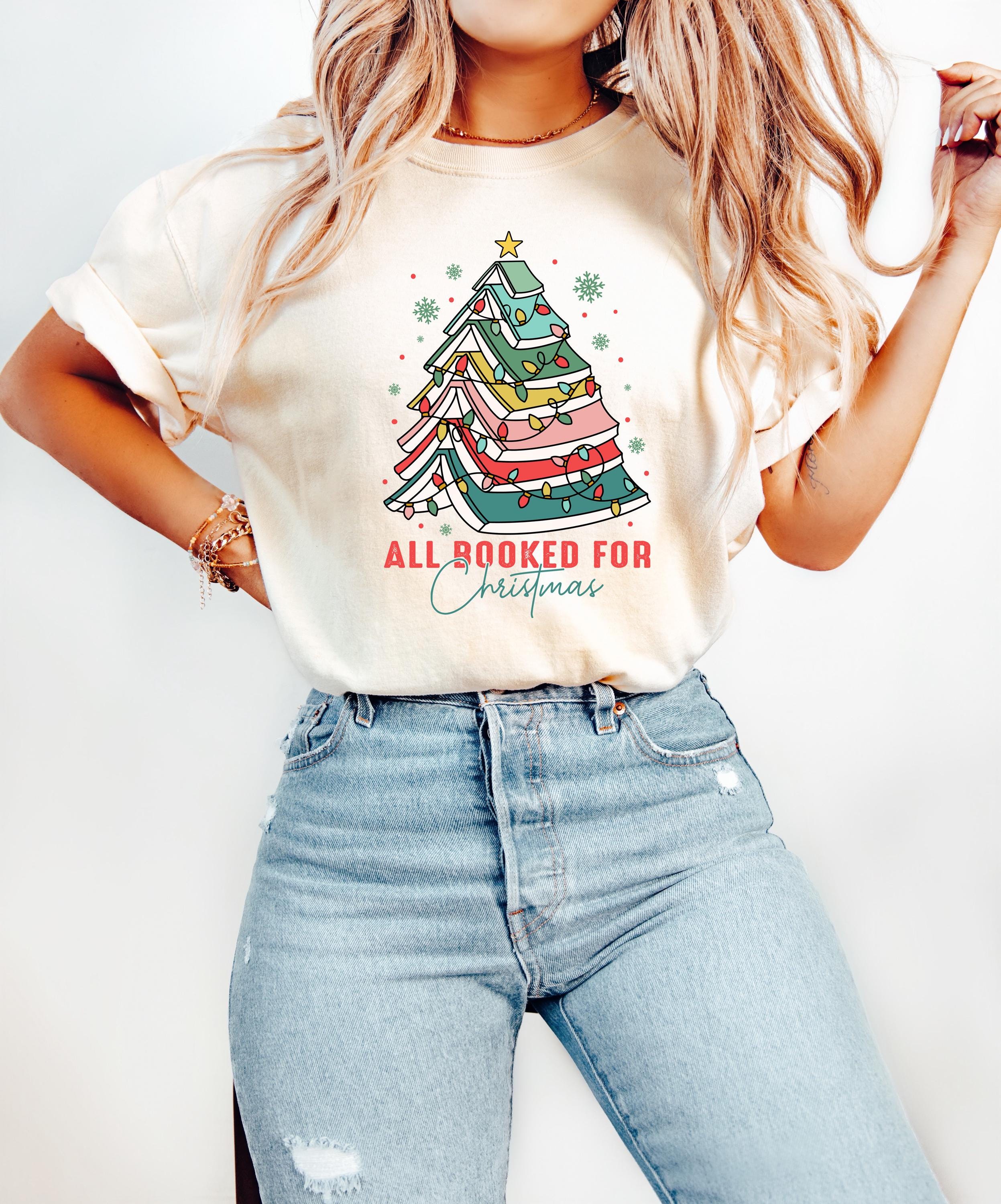 Cute Book Christmas Comfort Colors Shirt, Readers Christmas T, Vintage Christmas Book Shirt, Retro Holiday Shirt, Bookish T Shirt Book Lover