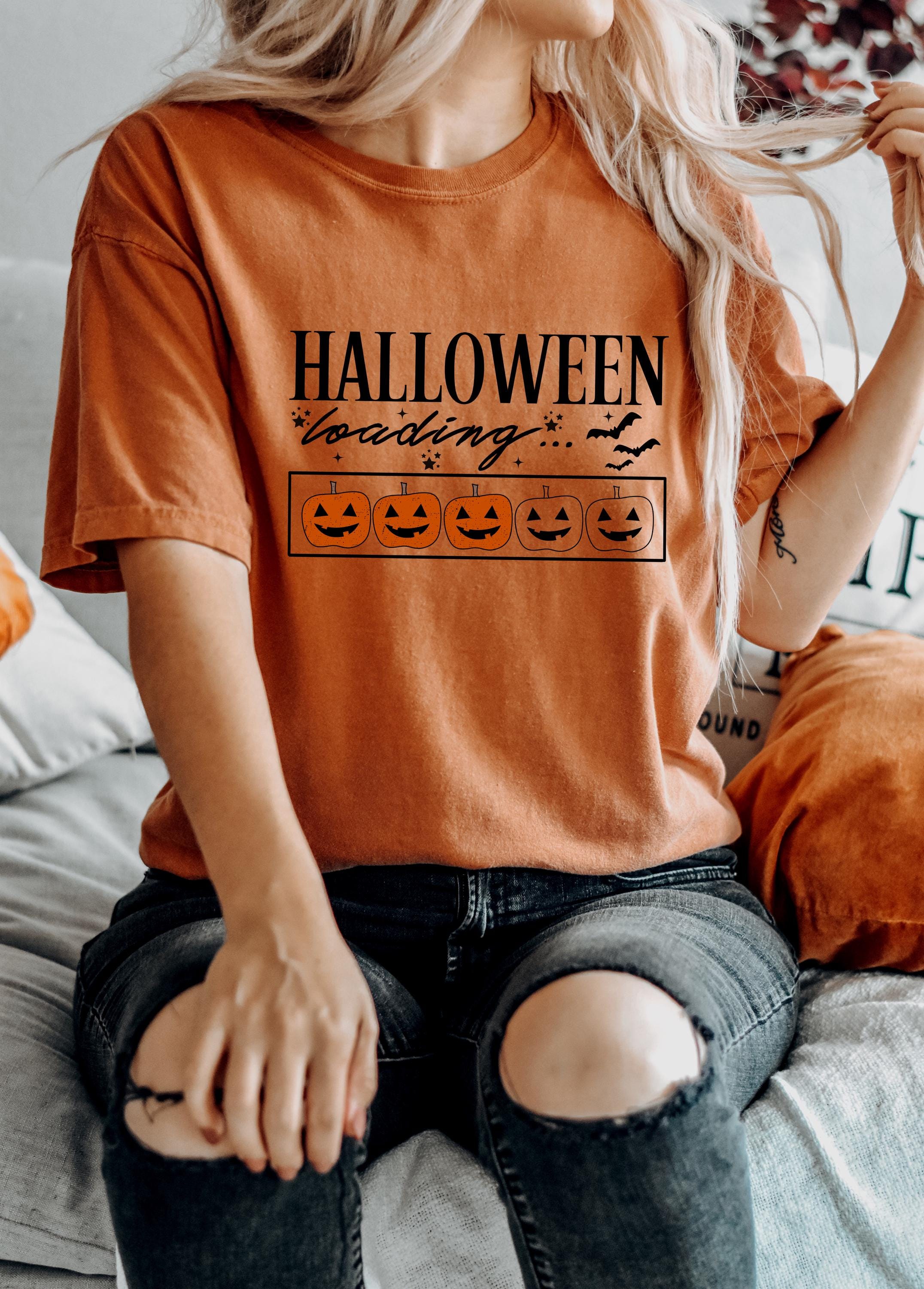 Cute Halloween Loading Comfort Colors shirt, Cowboy Ghost T Shirt, Vintage Halloween Shirt Retro Fall Vibes Shirt, Autumn Shirt Spooky Shirt