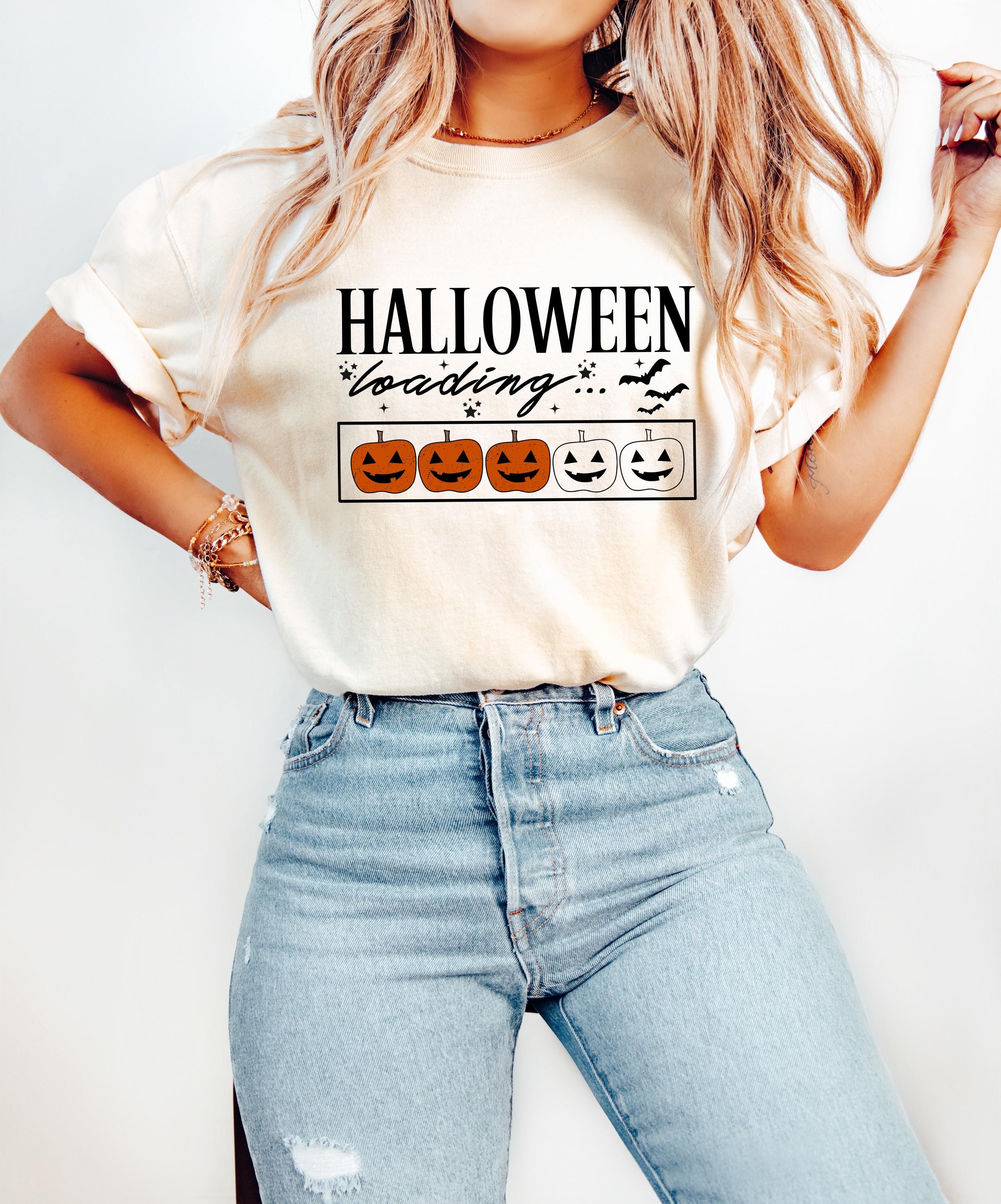 Cute Halloween Loading Comfort Colors shirt, Cowboy Ghost T Shirt, Vintage Halloween Shirt Retro Fall Vibes Shirt, Autumn Shirt Spooky Shirt